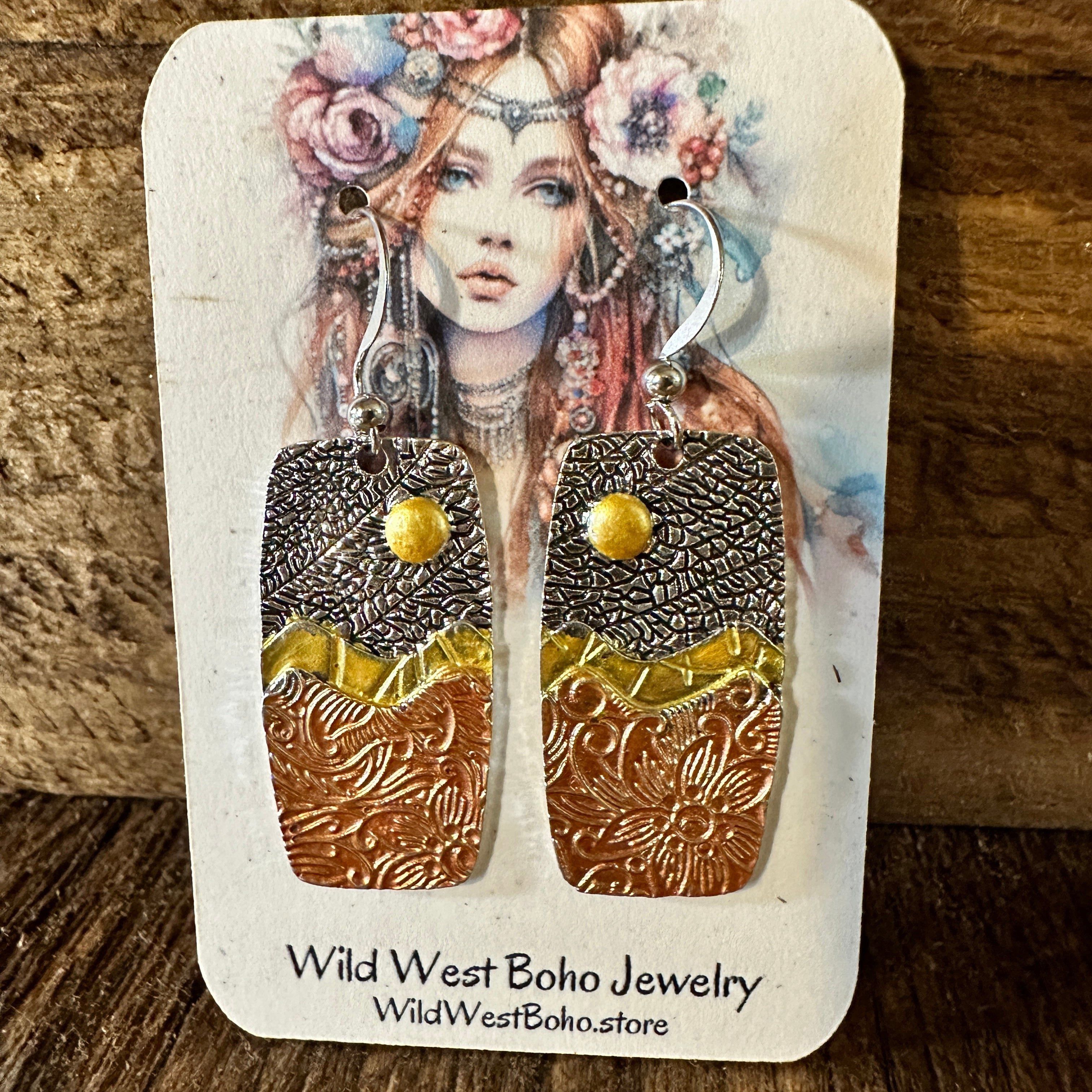Other Handmade Bohemian Hippie Copper Dangle Earring, Retro Ethnic Size ONE SIZE - 8 Thumbnail