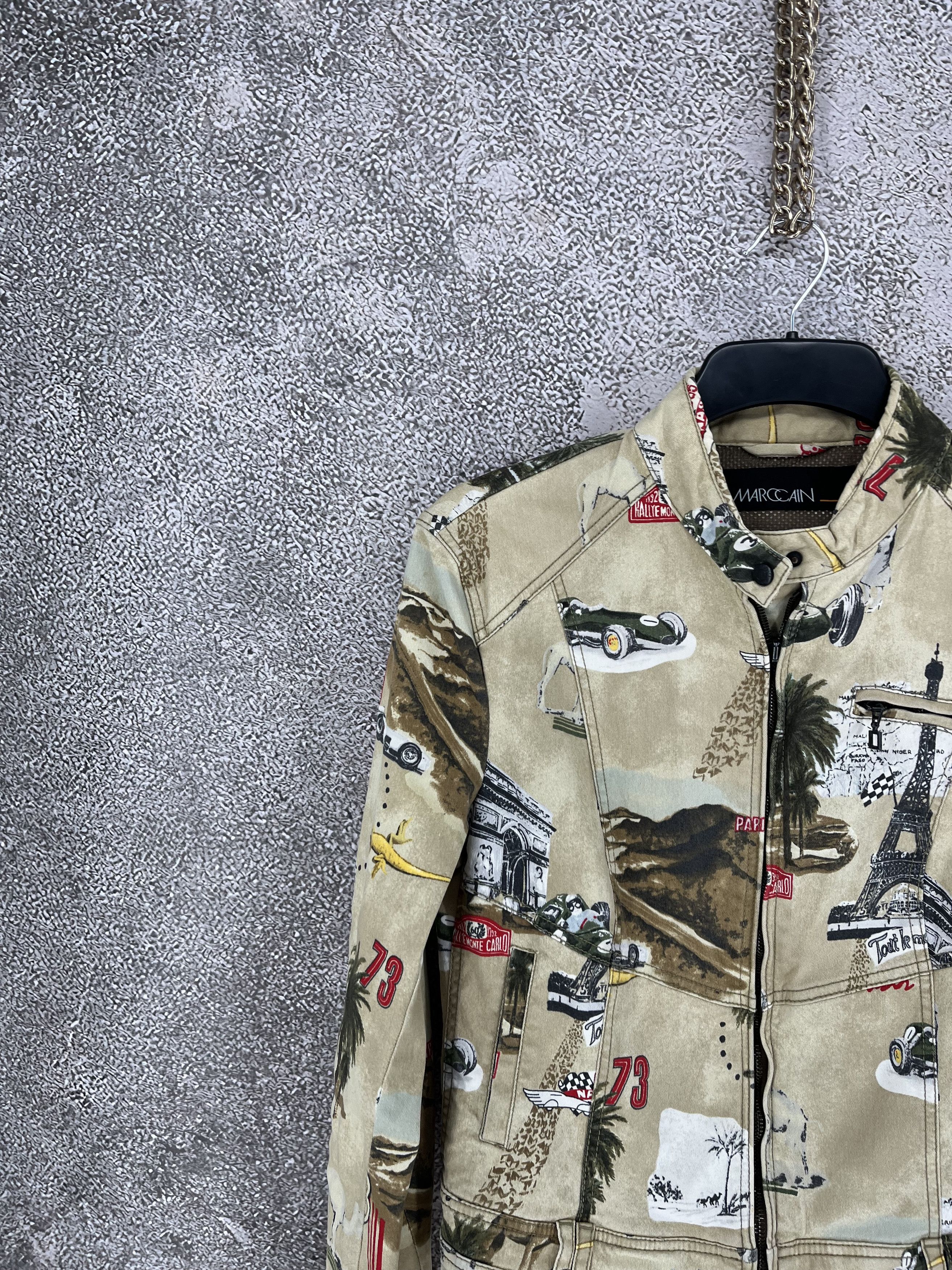 Other MARC CAIN Biker Moto Jacket Racing Print Stretch Cotton Size M / US 6-8 / IT 42-44 - 4 Thumbnail
