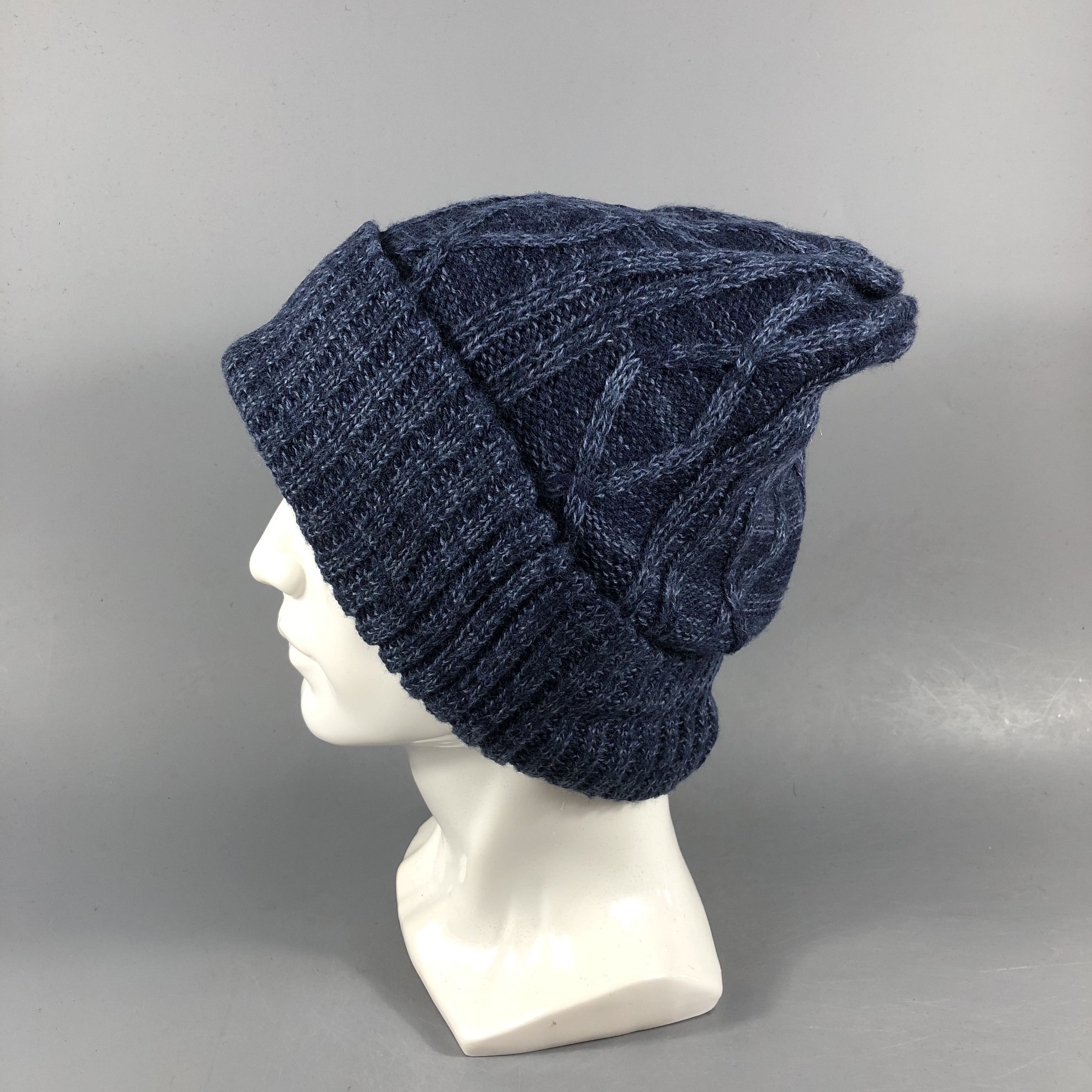 Japanese Brand Unknown Cable Knit Wool Beanie Snowcap Snow Hat B977 Size ONE SIZE - 2 Thumbnail