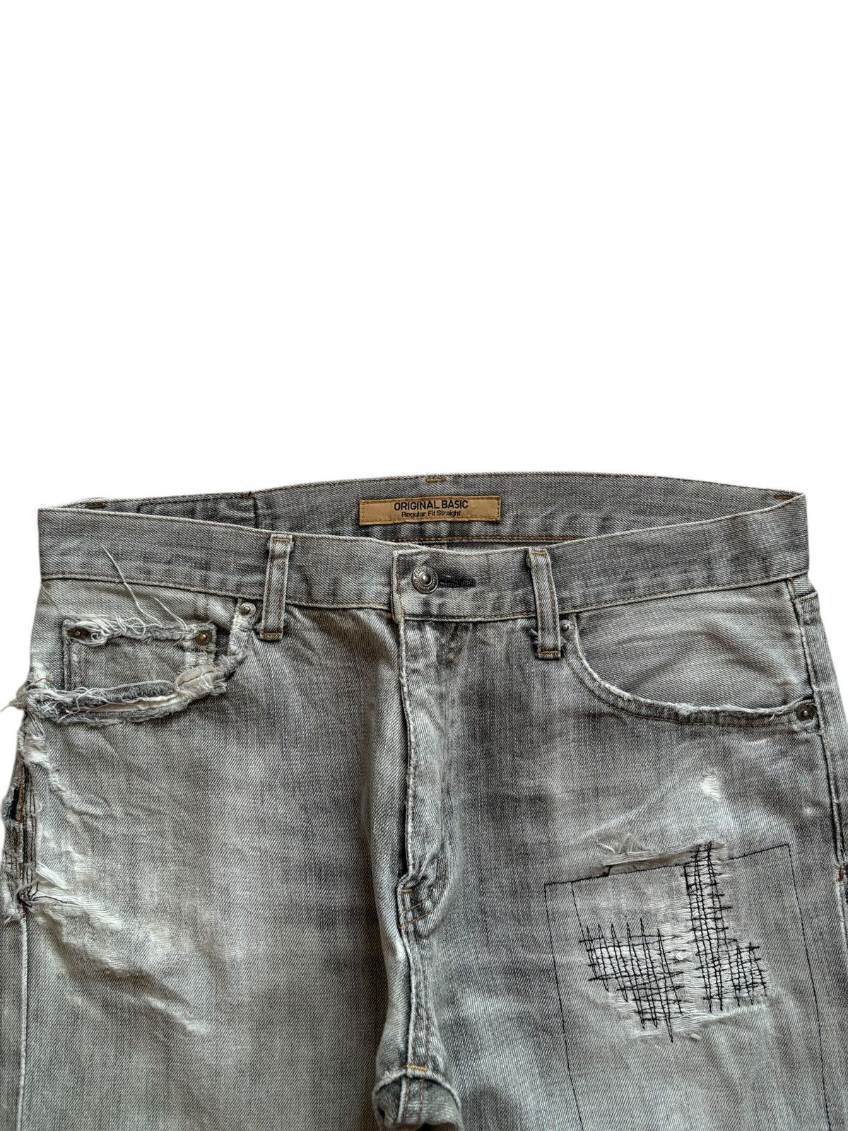 Japanese Brand × Uniqlo Vintage Japanese Uniqlo Faded Wash Distressed Loose Jeans Size US 34 / EU 50 - 4 Thumbnail