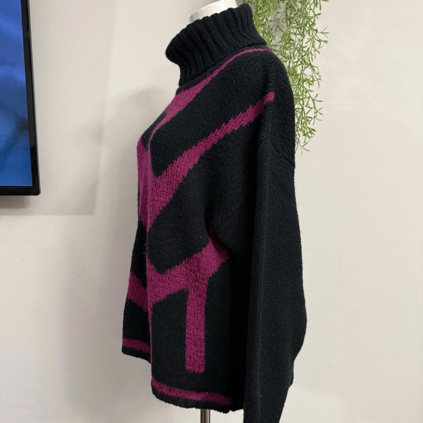 Designer Geometric Manor park Turtle Neck Sweater Large Size L / US 10 / IT 46 - 3 Thumbnail