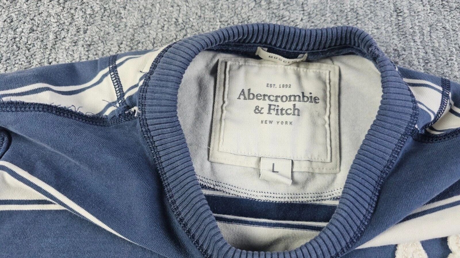 Abercrombie & Fitch Abercrombie Fitch Y2K Muscle Fit Stripe Crew Sweatshirt XL Size US XL / EU 56 / 4 - 4 Thumbnail