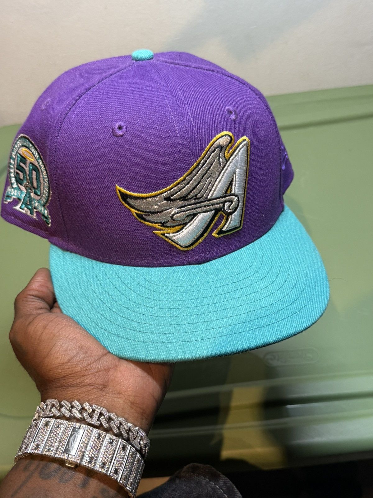 Hat Club × MyFitteds × New Era 7 3/4 LA Angels Ice Cold Fashion 2 Tone 50th Anniversary Size ONE SIZE - 2 Thumbnail
