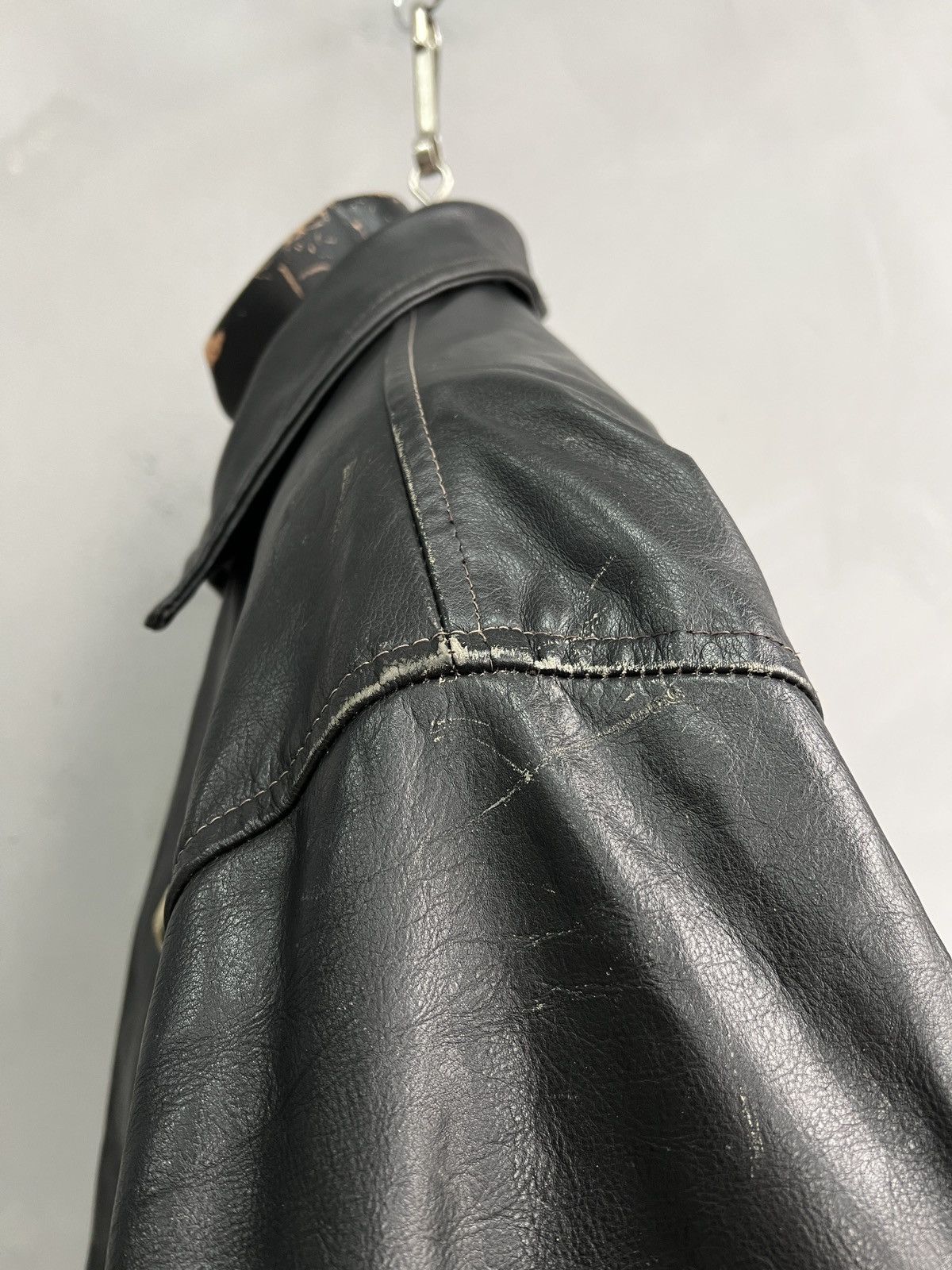 Jack & Jones Leather moto cropped avant garde y2k jacket retro vibe Size US L / EU 52-54 / 3 - 11 Thumbnail