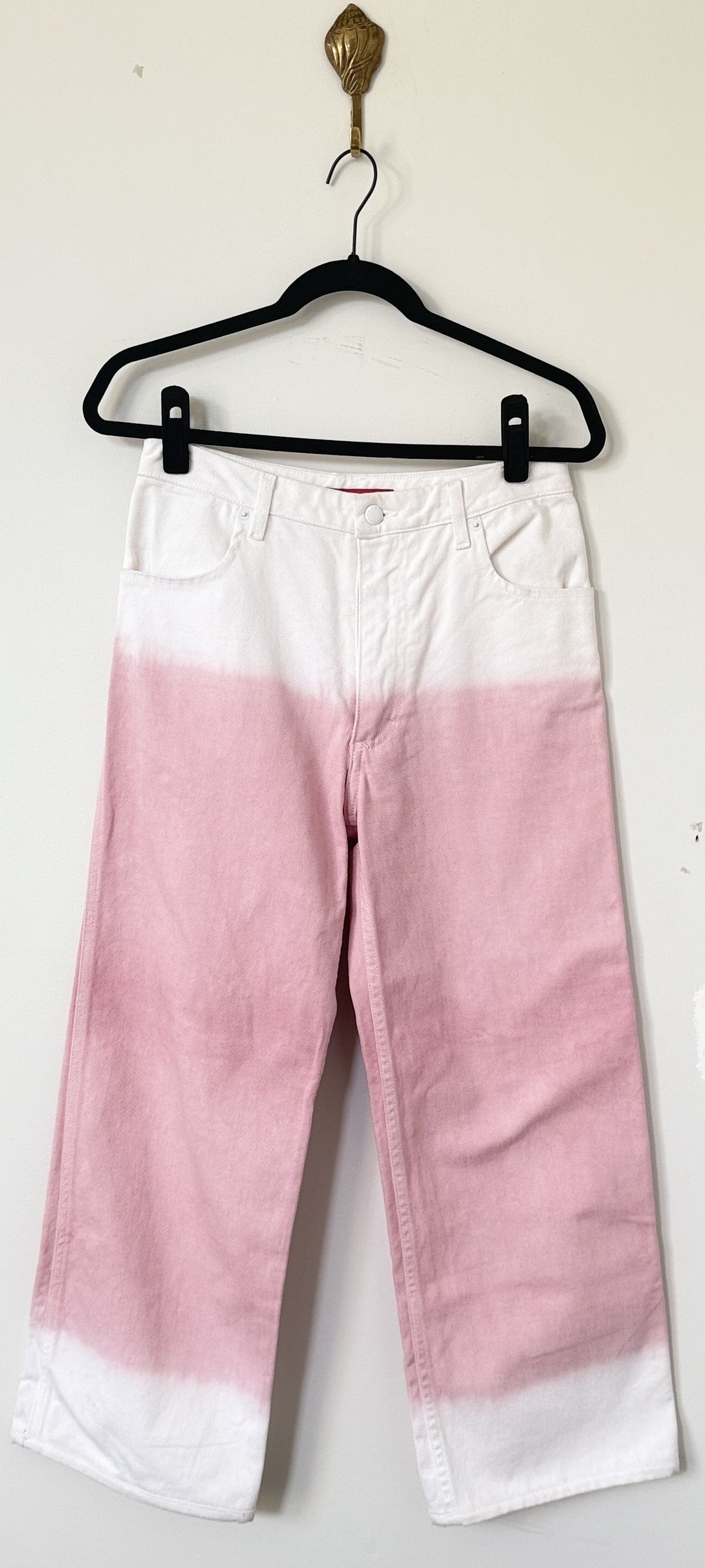 Eckhaus Latta Mid-Rise Wide Leg White/Pink Ombre Jean Size 28" / US 6 / IT 42 - 1 Thumbnail