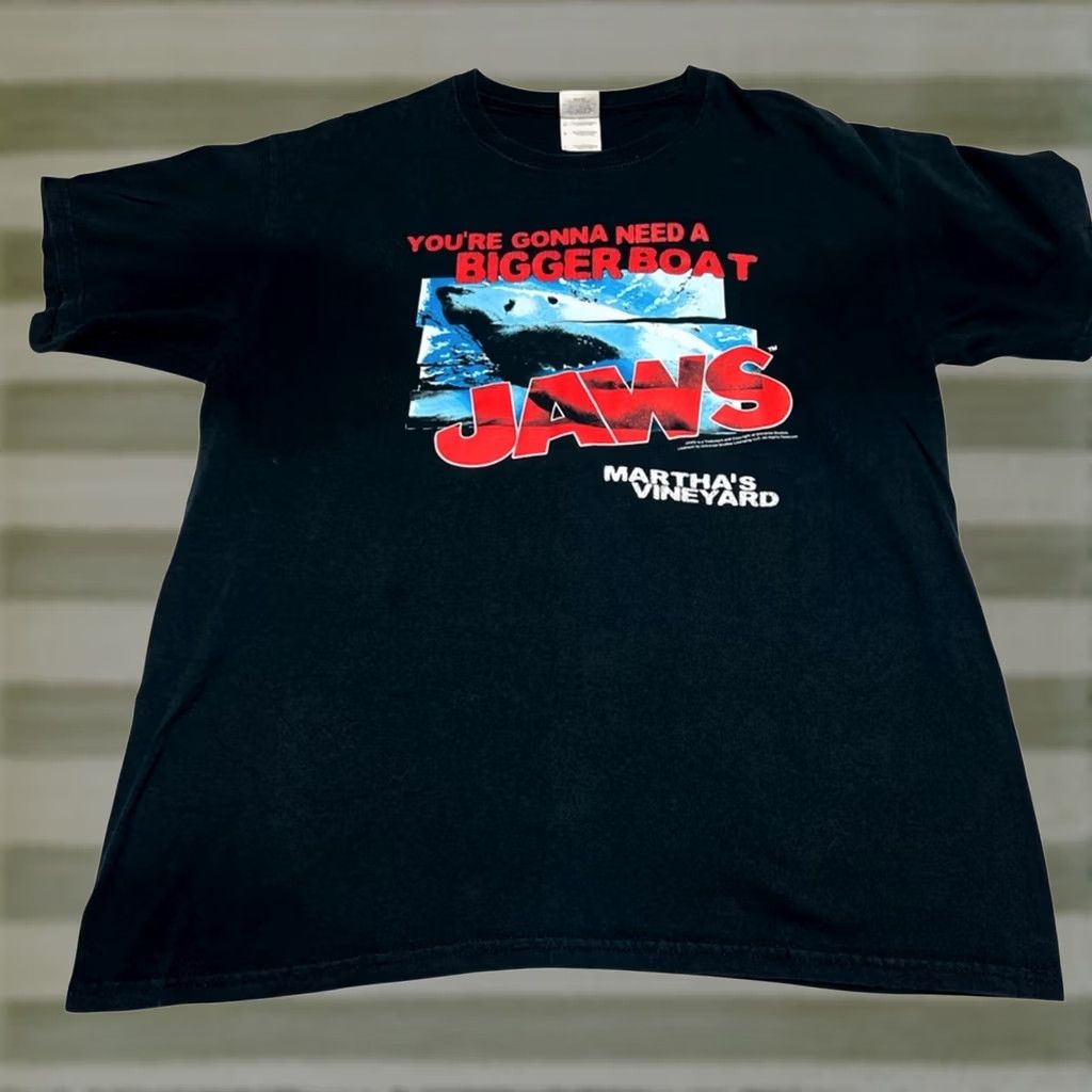 Gildan Jaws Shirts Mens Large Black Youre Gonna Need A Bigger Boat 90s? Mens Regular L Black Gildan Shirt Size US L / EU 52-54 / 3 - 1 Thumbnail