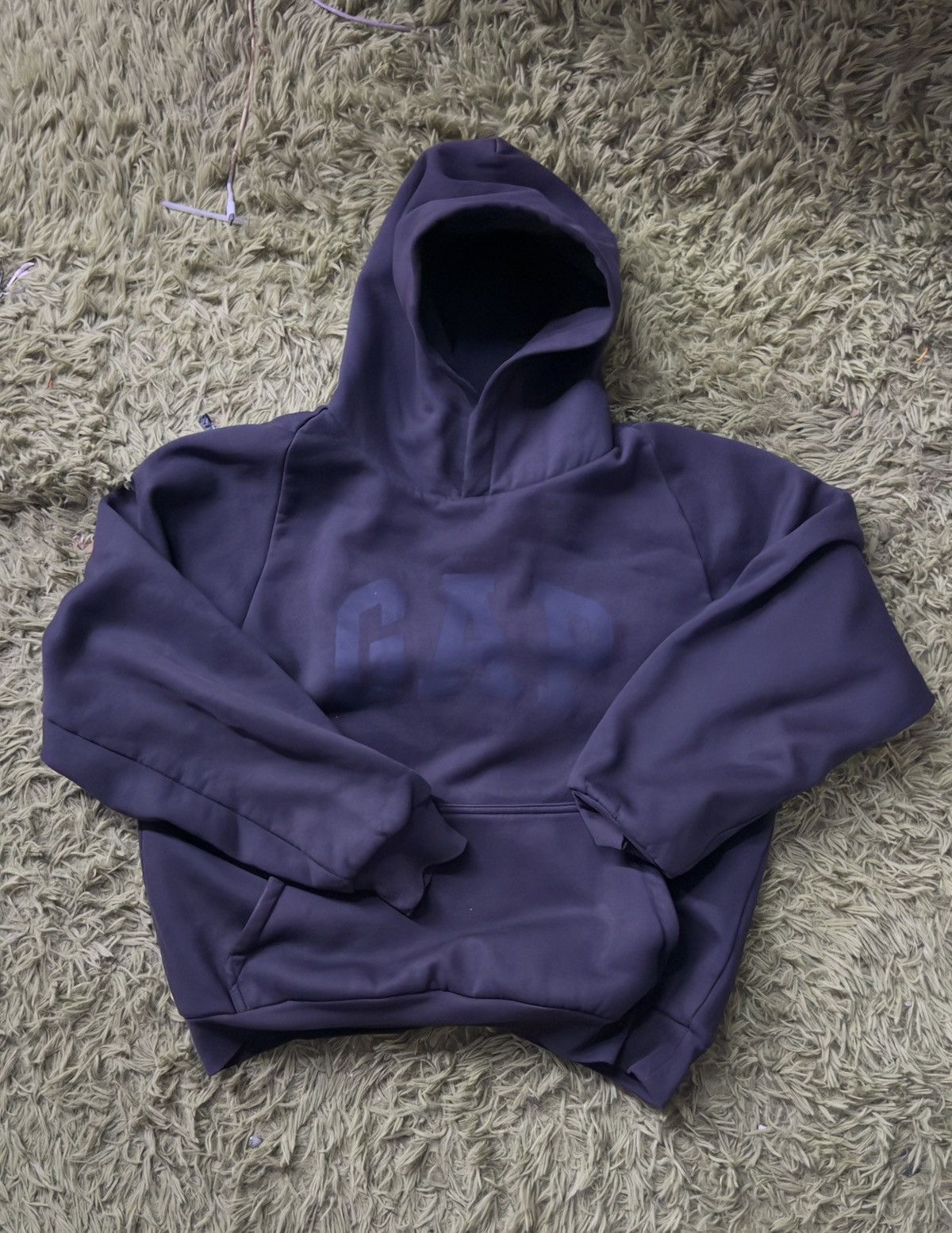 image of Balenciaga x Gap Yzy Gap Shrunken Dove Hoodie in Black, Men's (Size Small)