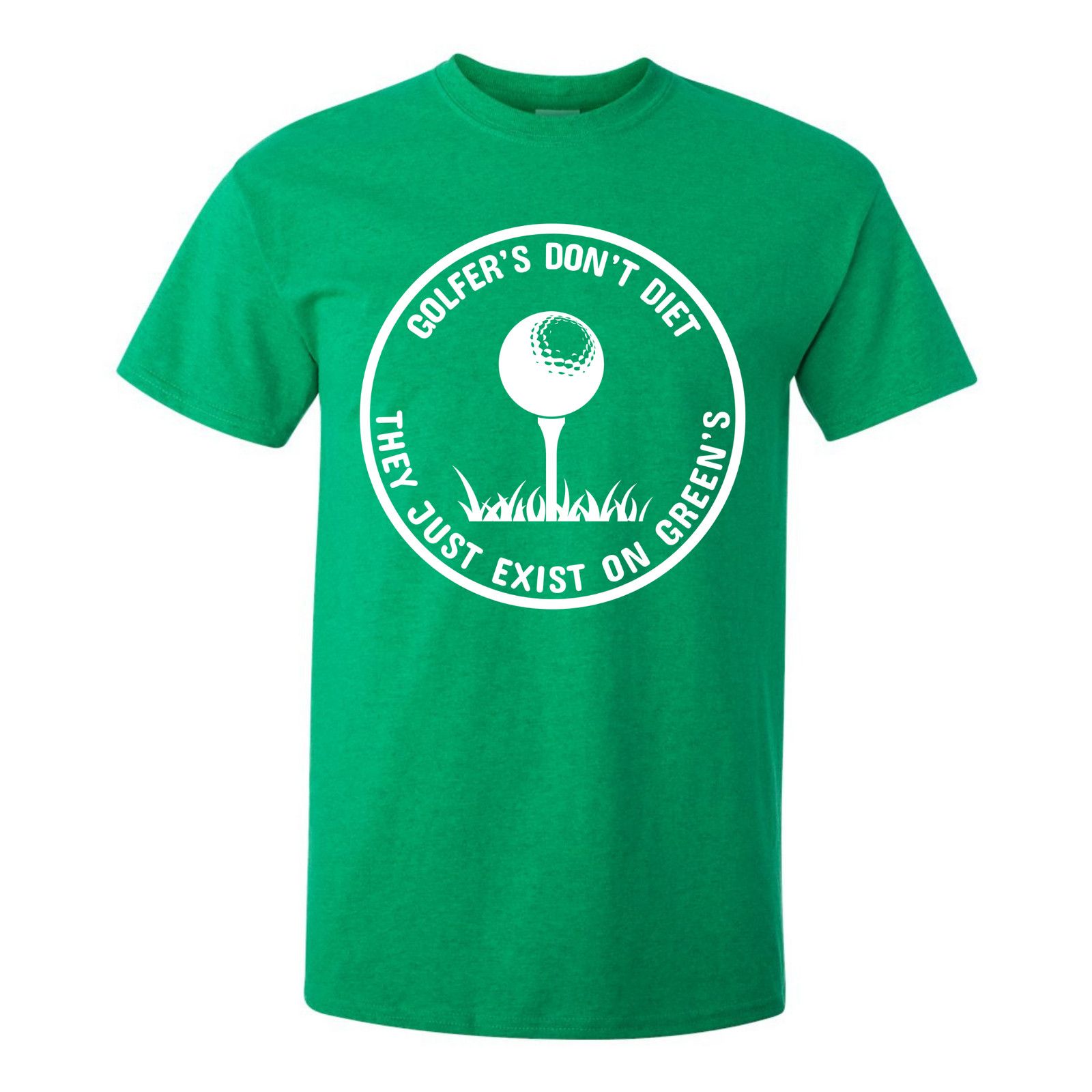 Gildan Golfers Dont Diet On Greens Funny Golfing Tee T-Shirt Size US L / EU 52-54 / 3 - 10 Thumbnail