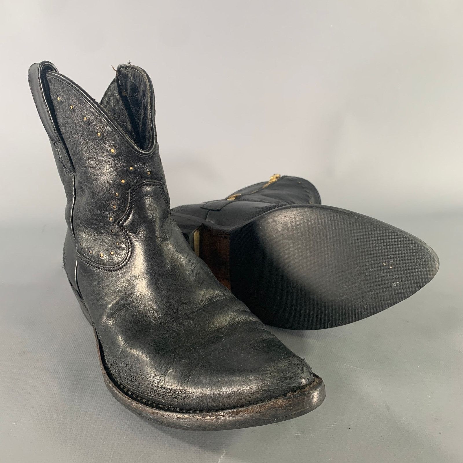 Golden Goose GOLDEN GOOSE Size 8 Black Leather Western Boots Size US 8 / IT 38 - 5 Thumbnail