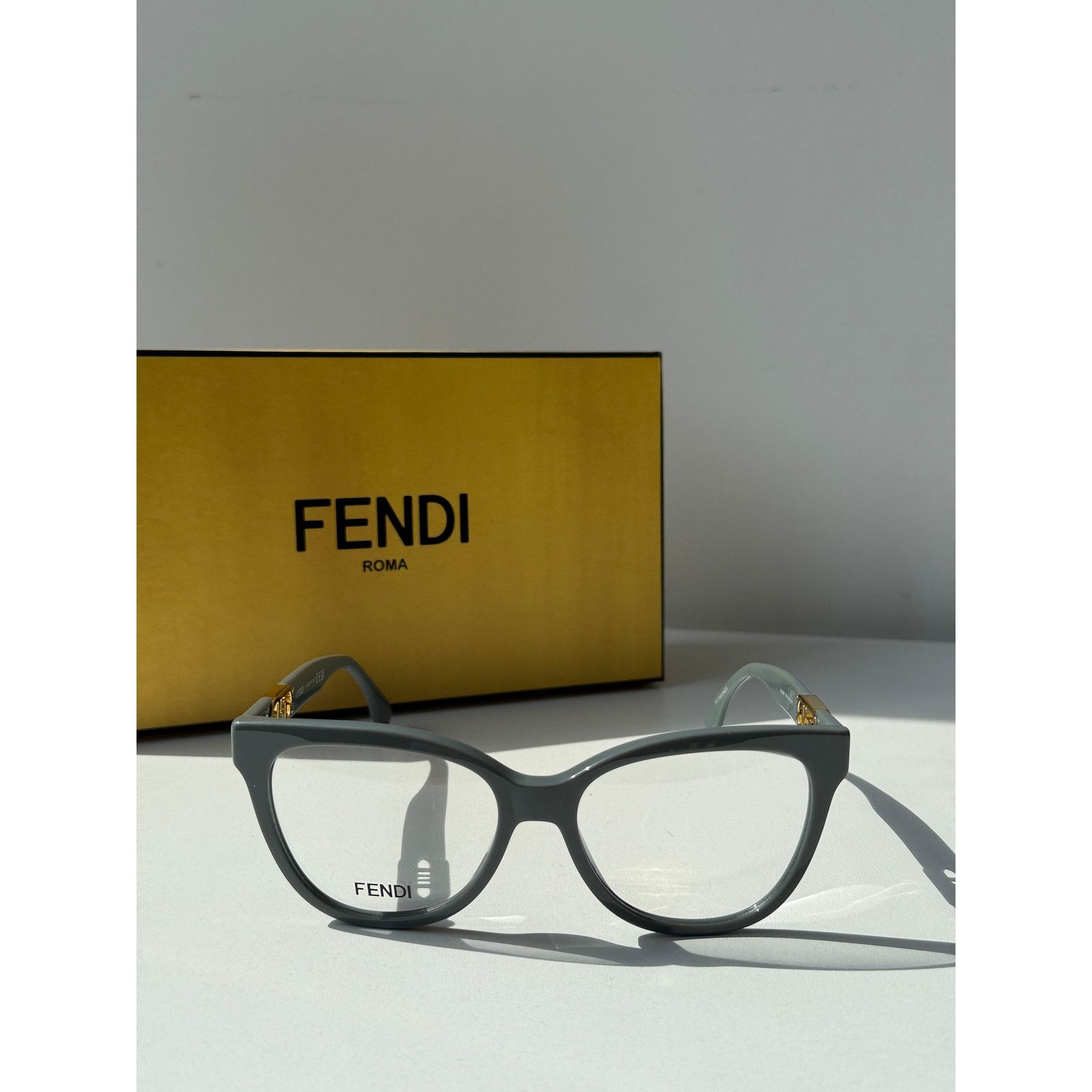 Fendi NEW Fendi FE50093I Grey Cat Eye Eyeglasses Frames Size ONE SIZE - 4 Thumbnail