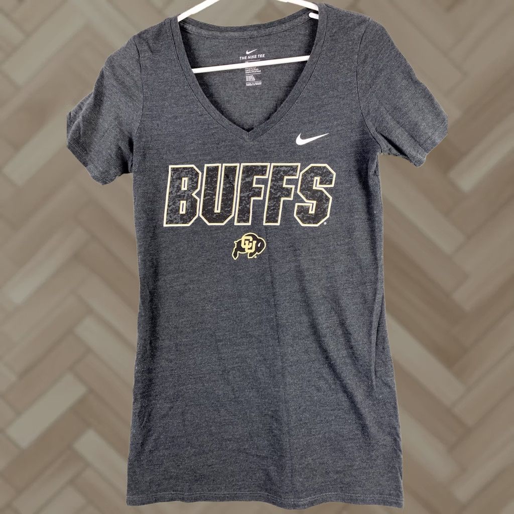 Nike Nike T-Shirt Women's XS Dark Gray V-Neck Top Blouse - 100% Cotton, Short Sleeve, Regular Fit, Tee Size XS / US 0-2 / IT 36-38 - 1 Thumbnail