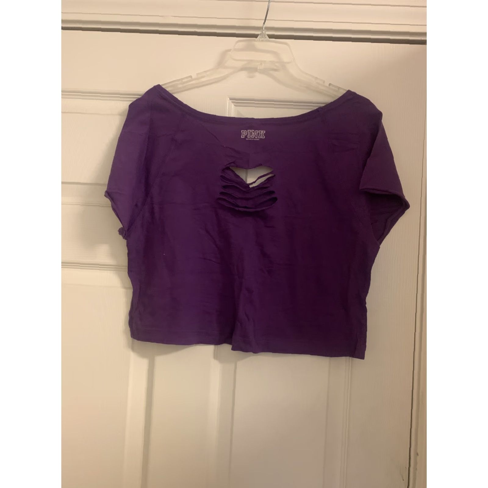 Victoria's Secret Victoria's Secret PINK Short Sleeve Crop Top Shirt XS Purple Size XS / US 0-2 / IT 36-38 - 3 Thumbnail