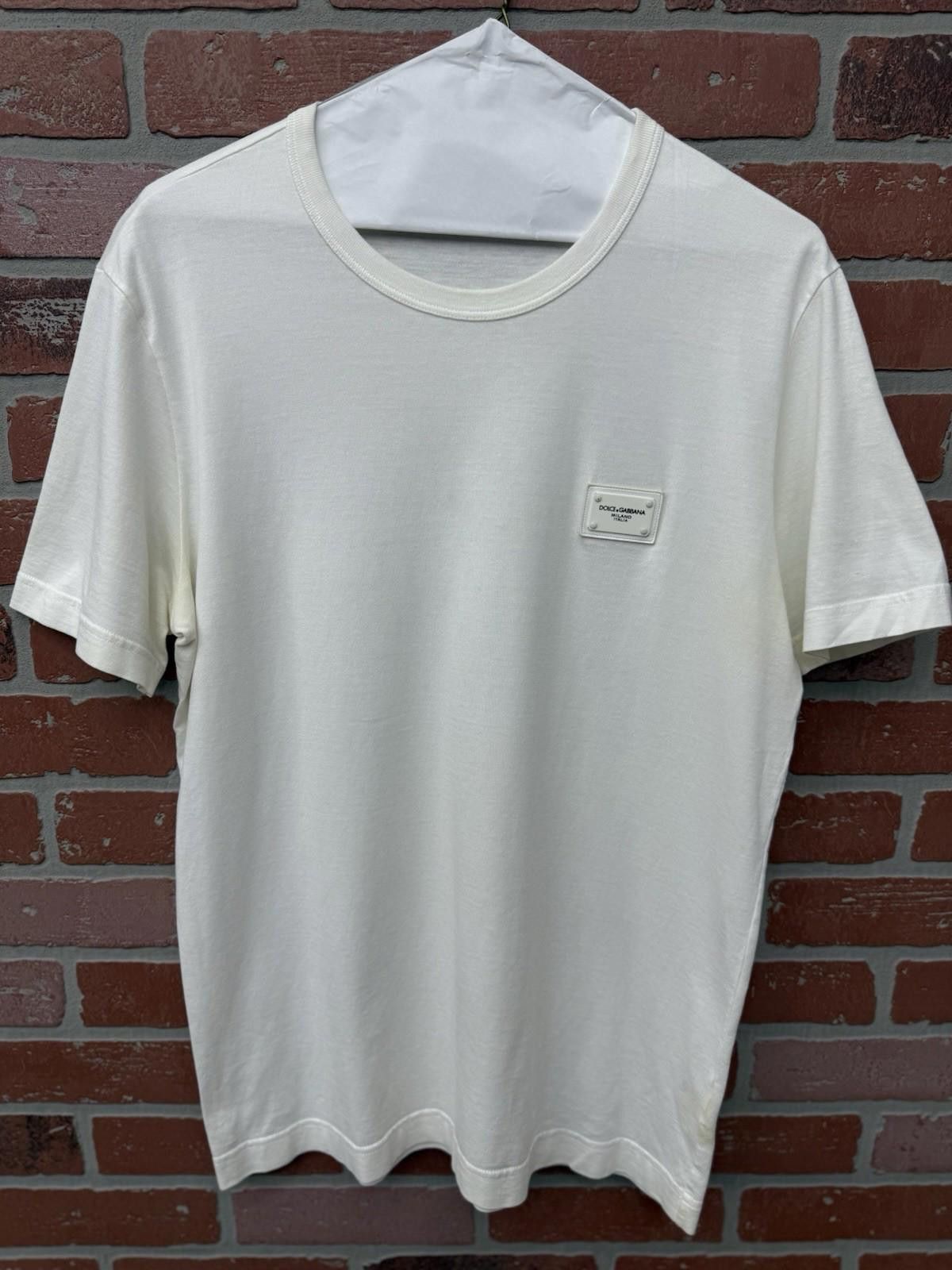 Dolce & Gabbana Dolce & Gabbana Plaque T-shirt D&G - White Size 50 Mens Size US M / EU 48-50 / 2 - 3 Thumbnail