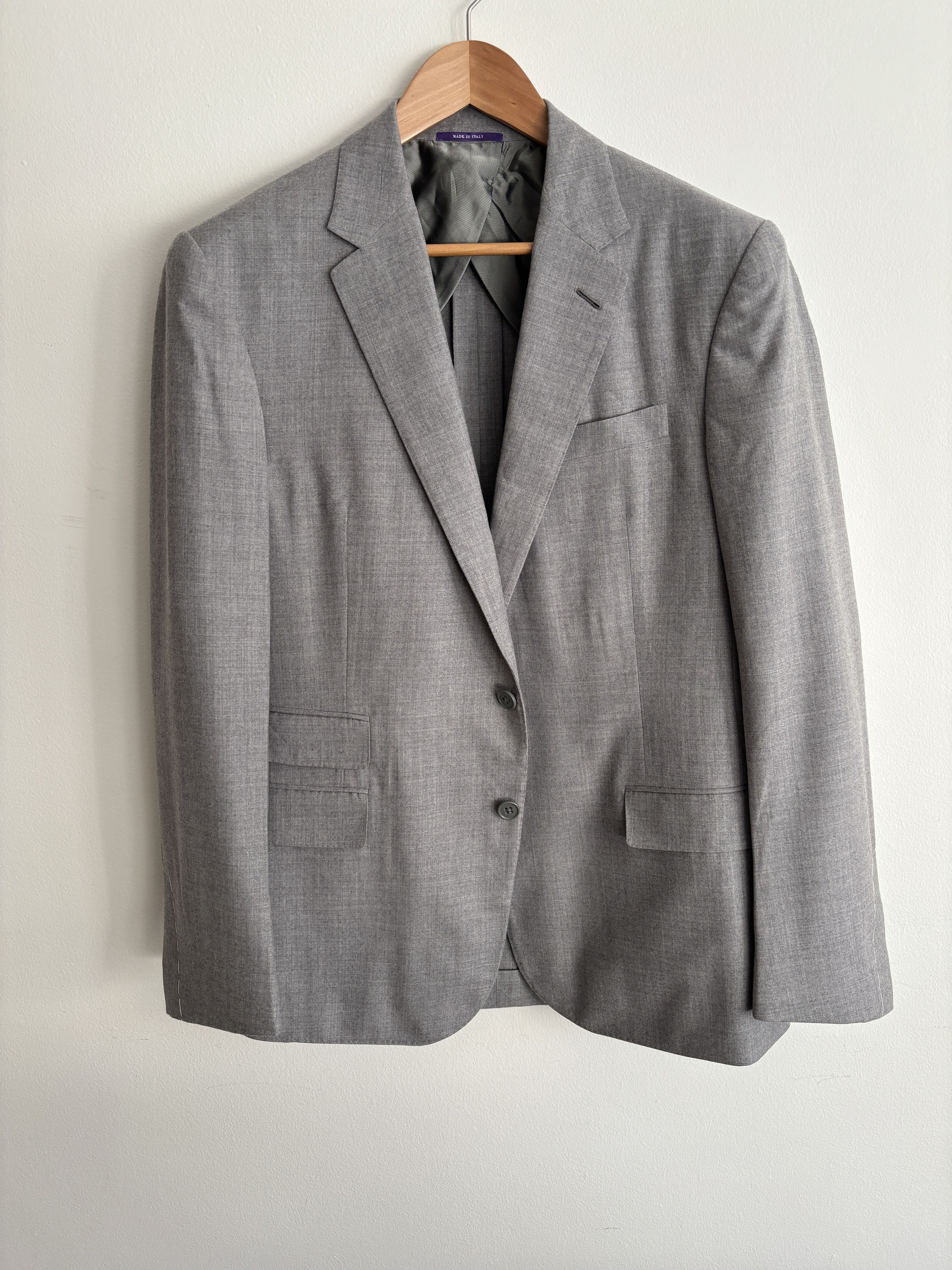 Ralph Lauren Purple Label $2900 NEW Grey Wool Unfinished Sport Coat / Blazer 40-42 Size 42R - 1 Thumbnail