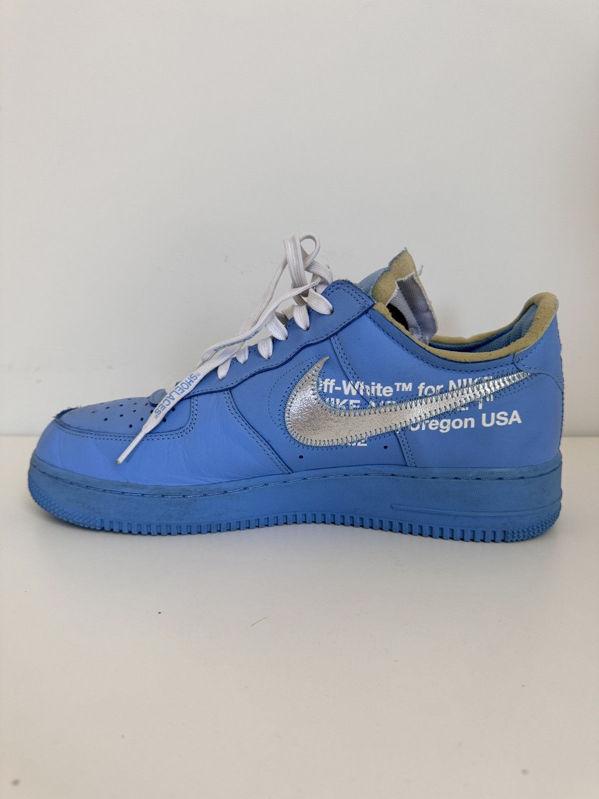 Nike × Off-White × Virgil Abloh Nike Air Force 1 Off White MCA University Blue Size US 11 / EU 44 - 2 Thumbnail