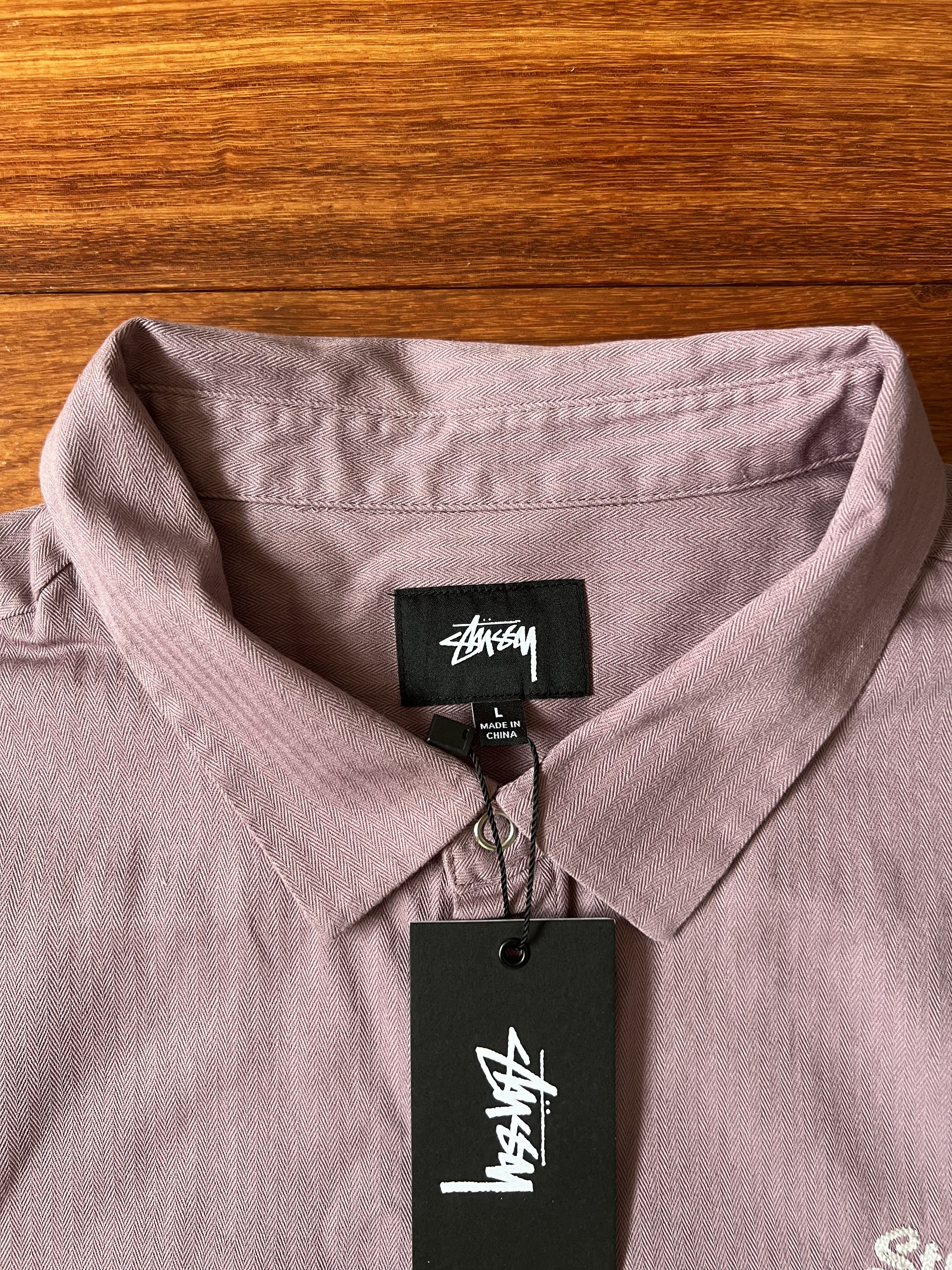 Stussy 💚 Stussy HBT Work Shirt Mauve Large NEW Size US L / EU 52-54 / 3 - 9 Thumbnail