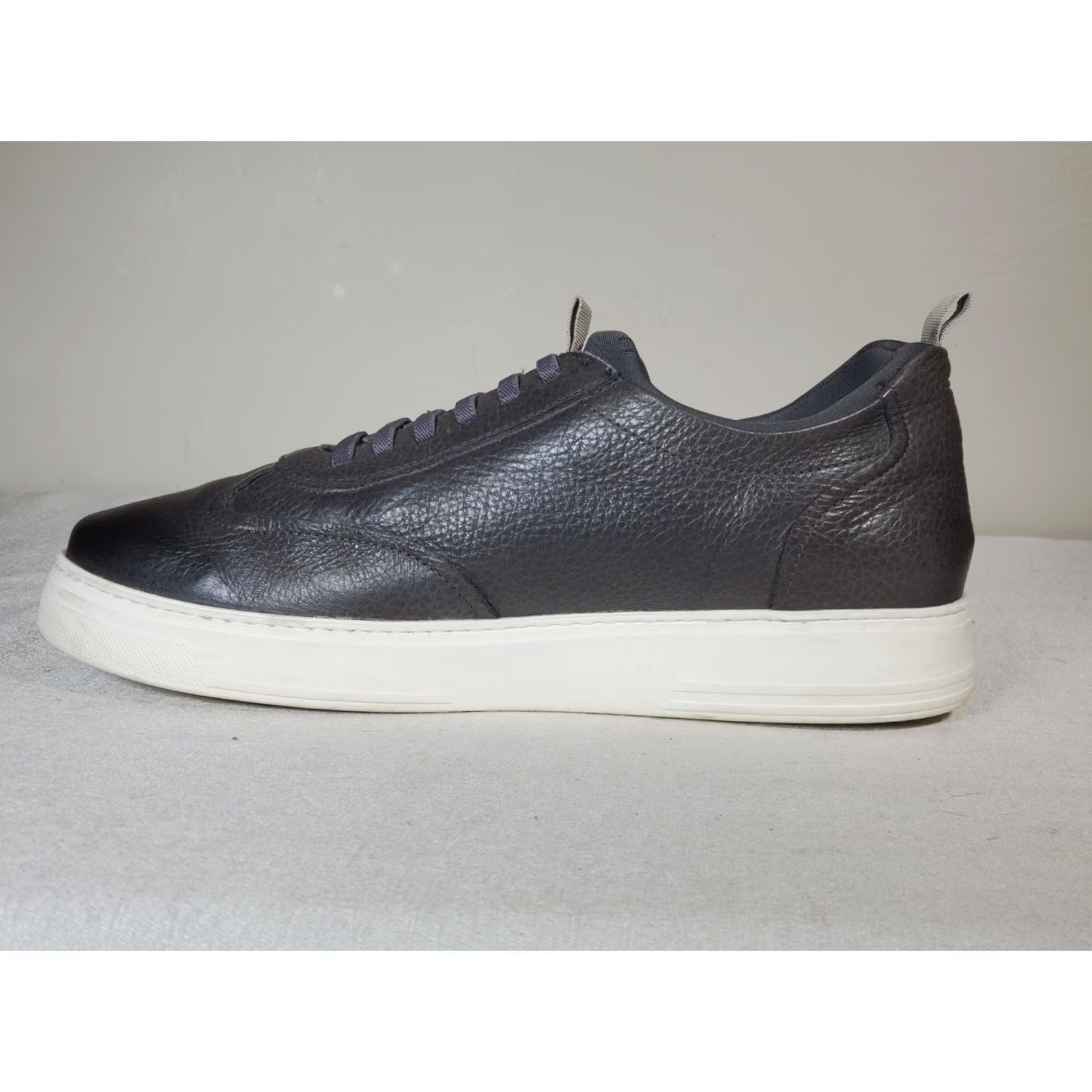 Vintage Martin Dingman David Mens Graphite Pebbled Leather Casual Sneakers Black Lace-Up Size US 12 / EU 45 - 3 Thumbnail