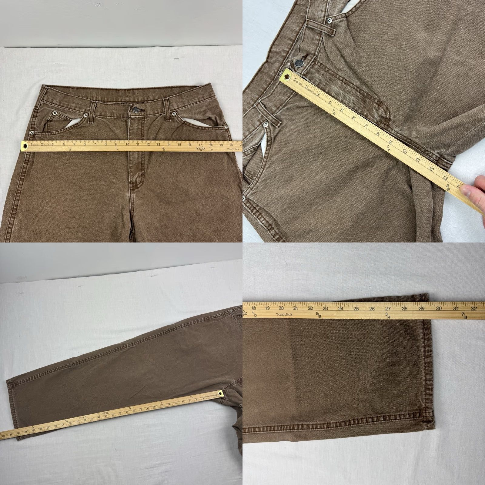 Dickies VINTAGE Dickies Pants Men's Canvas 36x30 Relaxed Fit Workwear Brown 1990s Punk Grunge Chino Shirt? Size US 36 / EU 52 - 8 Thumbnail