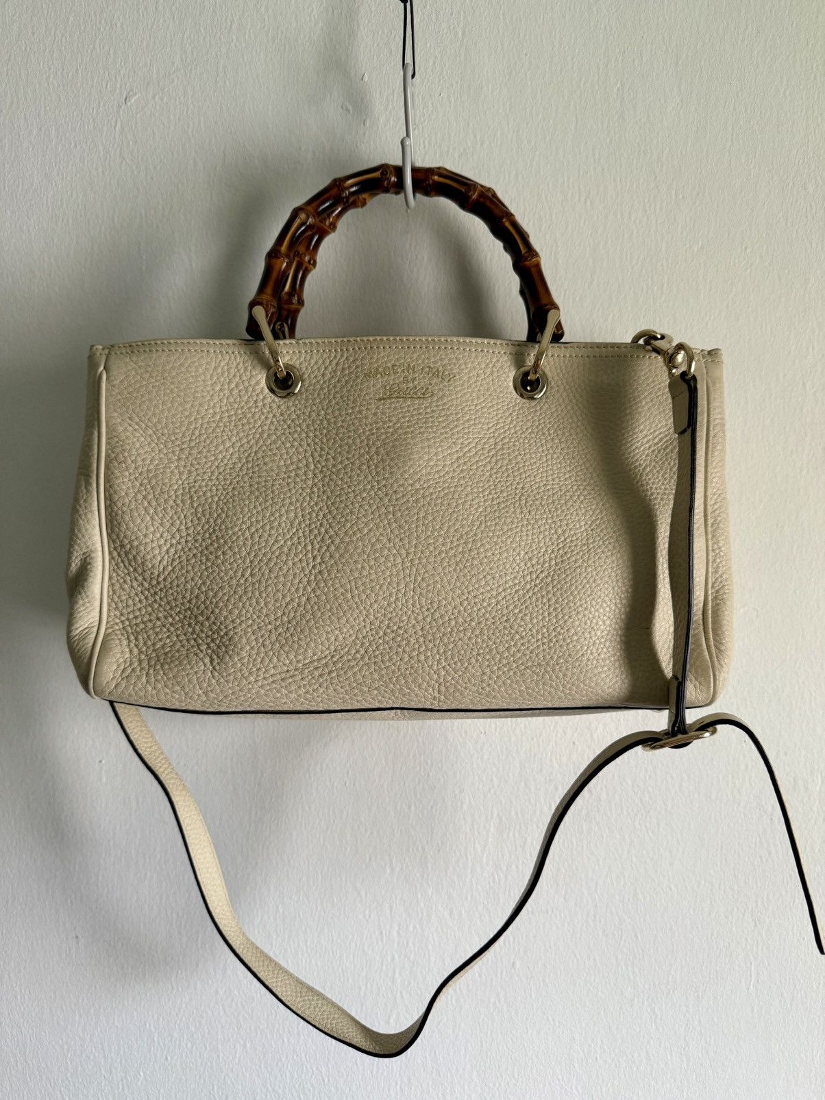Gucci Gucci Bamboo Shopper Pebbled Leather 2 way Small Size ONE SIZE - 1 Thumbnail