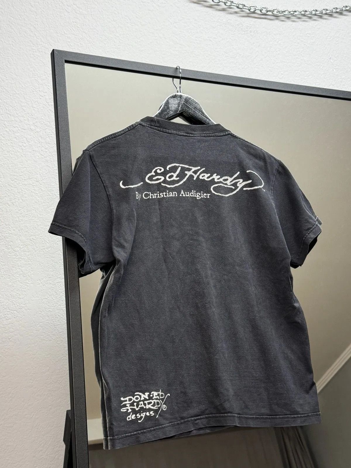 Ed Hardy × Vintage Vintage tee rare logo Ed Hardy women's skull brown size S Size S / US 4 / IT 40 - 9 Thumbnail