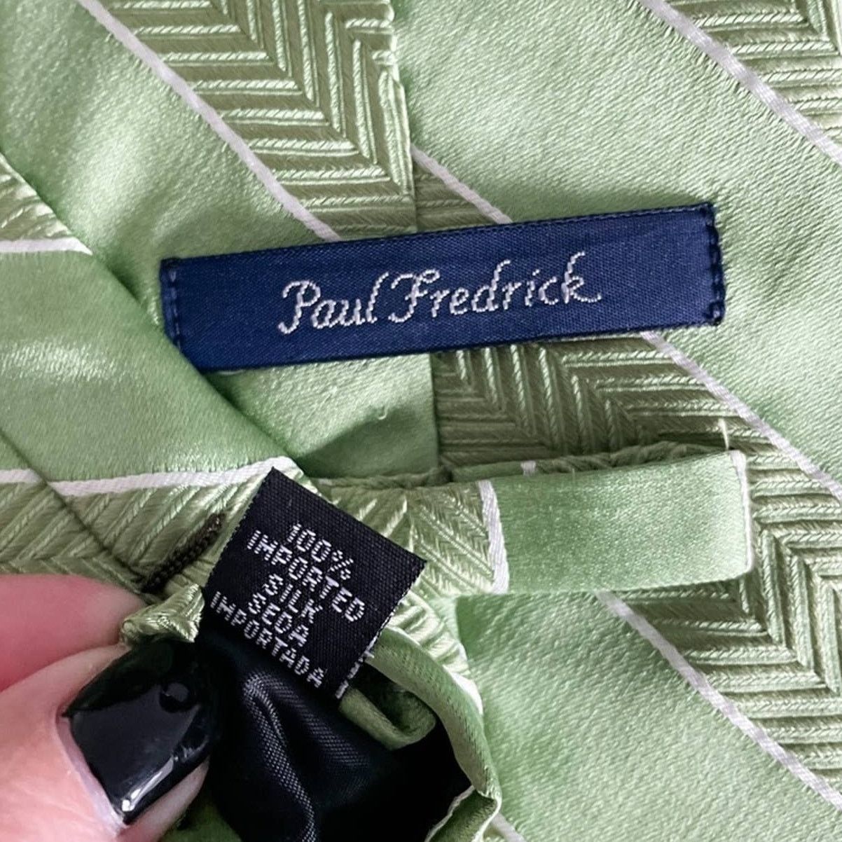 Paul Fredrick Paul Fredrick 100% silk herringbone power stripe tie 4" w Size ONE SIZE - 2 Thumbnail
