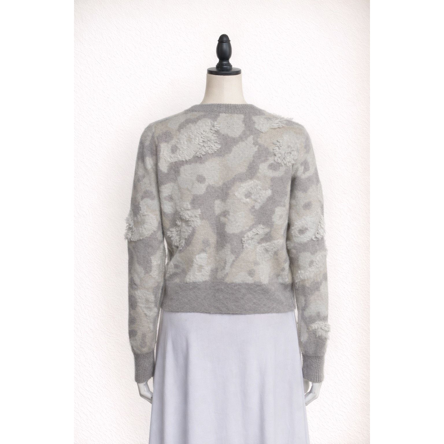 Rag & Bone Rag & Bone Mohair Printed Fringe Sweater Gray Women’s XS Size XS / US 0-2 / IT 36-38 - 2 Thumbnail