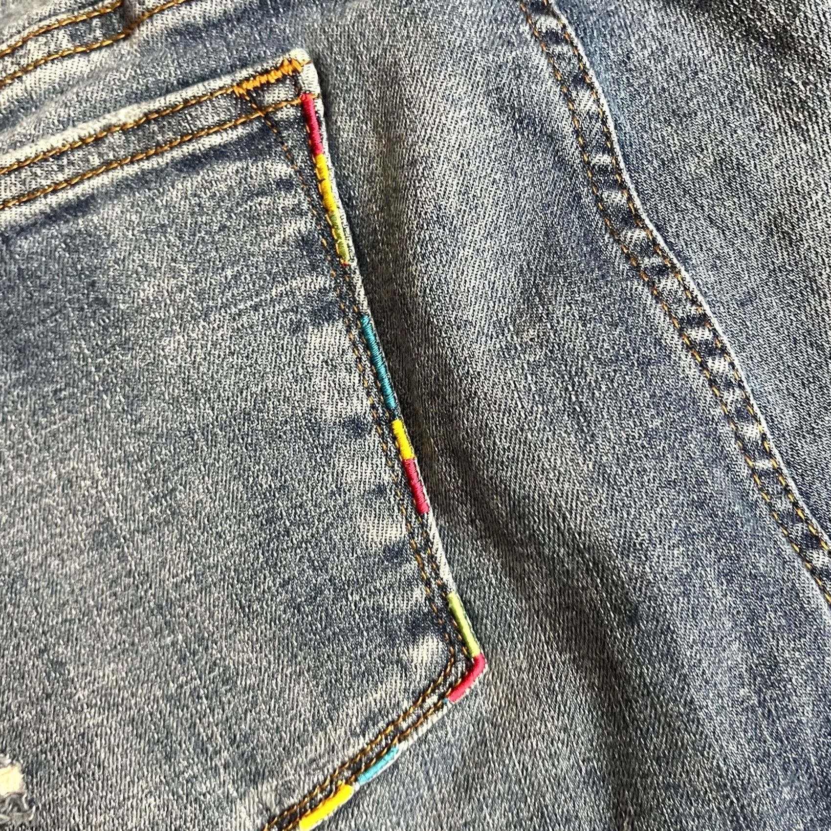 Vintage Judy Blue Jeans Womens 15/32 Jeans Ankle High Rise Skinny Blue Rainbow Trim Womens Girls Size 36" / US 14 / IT 50 - 5 Thumbnail