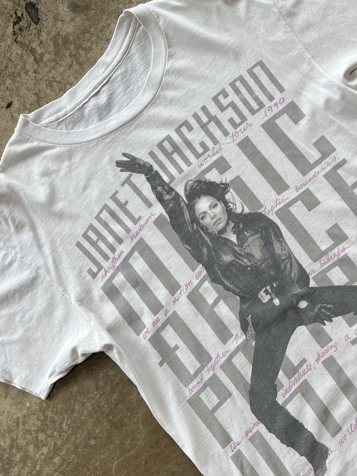Band Tees Vintage 1990 Janet Jackson Rhythm Nation Tour Single Medium Size US M / EU 48-50 / 2 - 1 Thumbnail