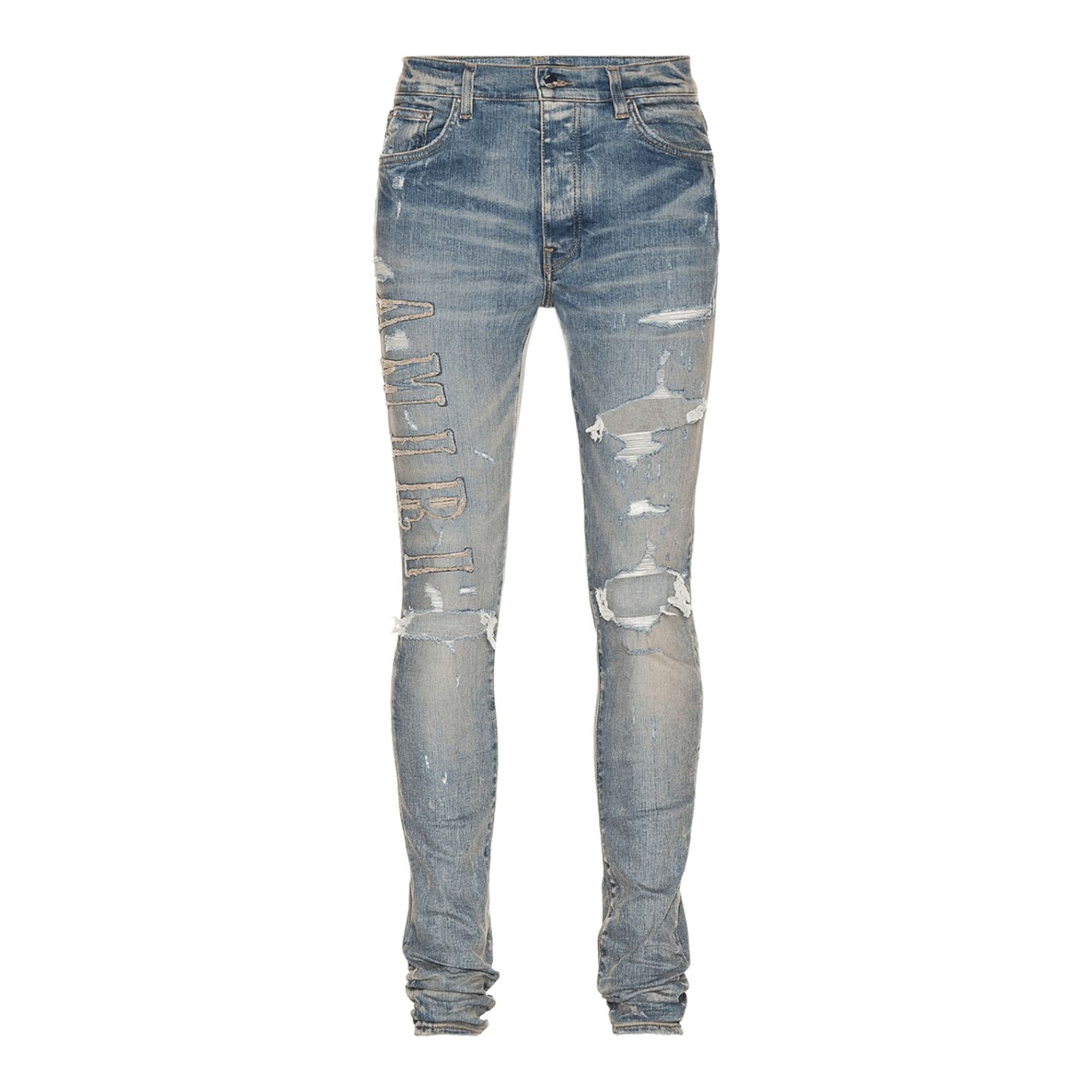 Image of Amiri Denim Logo Applique Jeans Clay Indigo, Men's (Size 36)