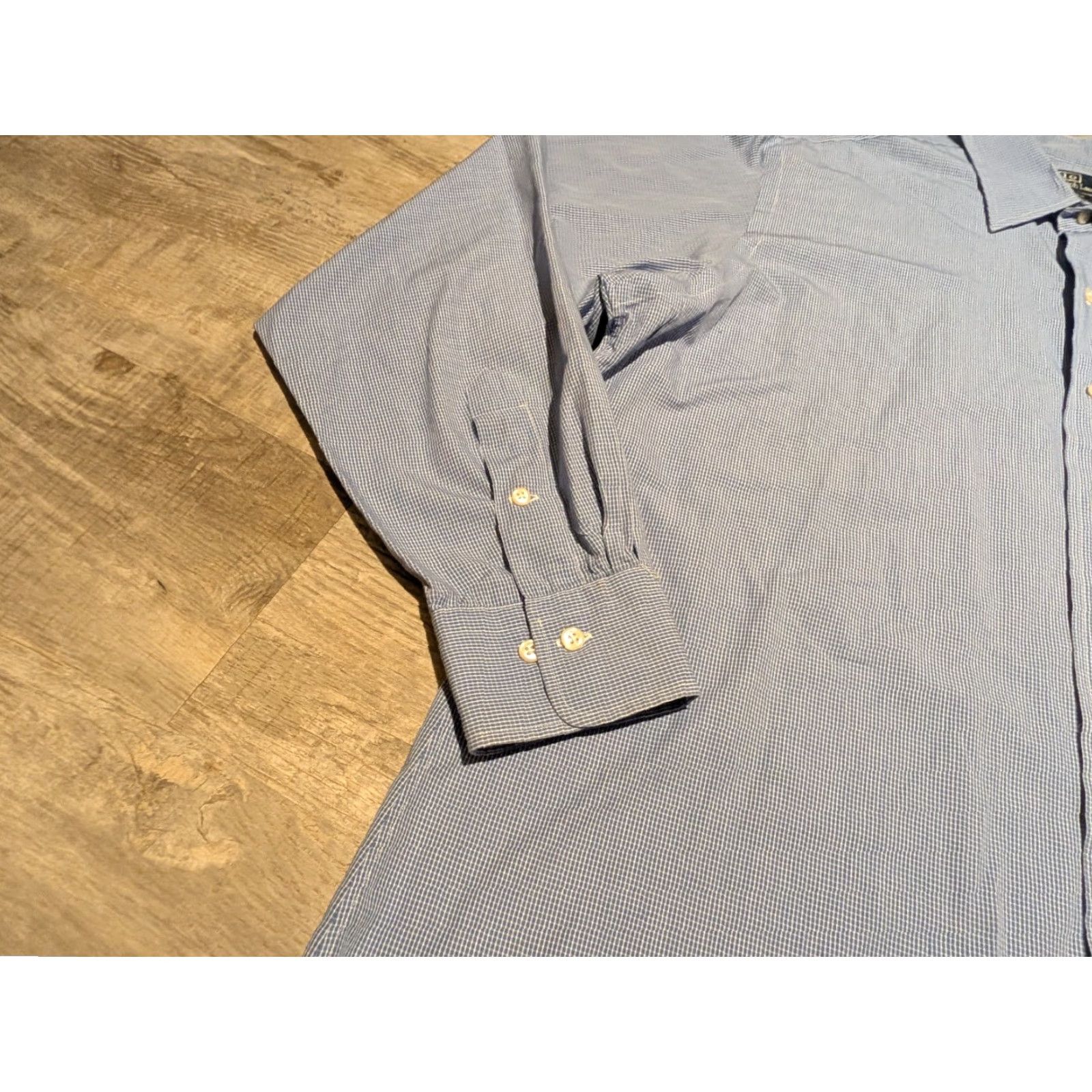Polo Ralph Lauren VINTAGE Polo Ralph Lauren Shirt Andrew Blue Long Sleeve Button-Down Men XL Check Cotton 34/35 Mens Size US XL / EU 56 / 4 - 4 Thumbnail