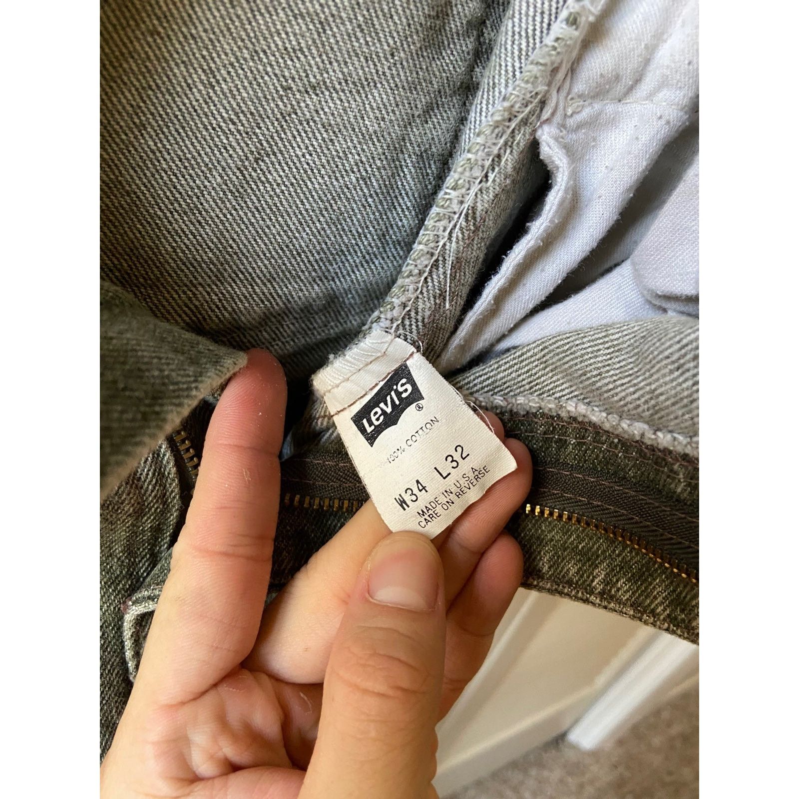 Levi's × Vintage Vintage Levi’s 550 Made in USA Green Denim Jeans Pants 34 Size US 34 / EU 50 - 4 Thumbnail