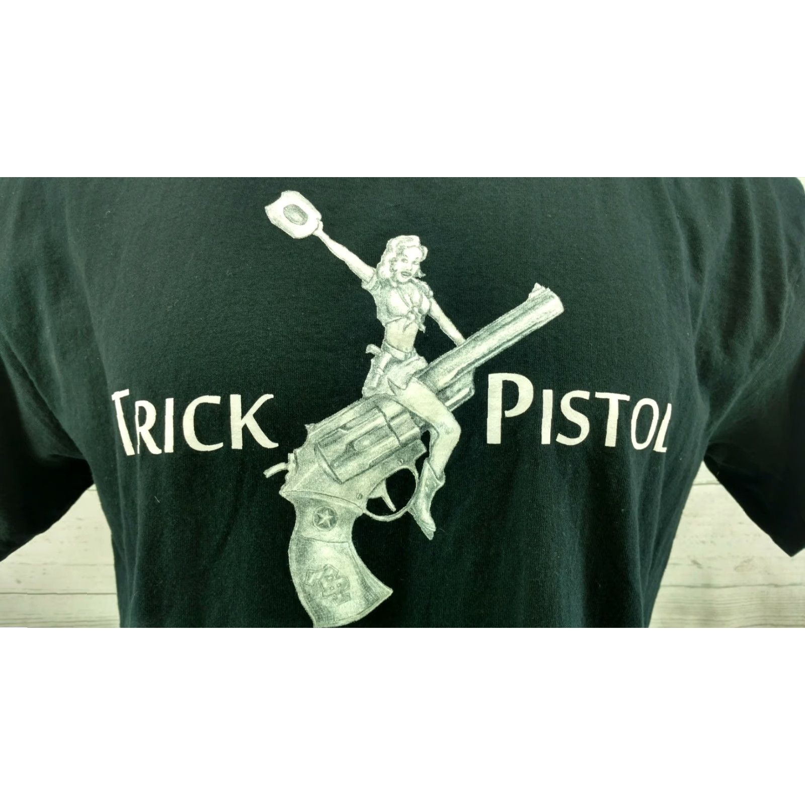 Gildan Gildan Trick Pistol Band T Shirt Black Large Mens Graphic Tee Short Sleeve 100% Cotton Regular Fit Size L Size US L / EU 52-54 / 3 - 2 Thumbnail