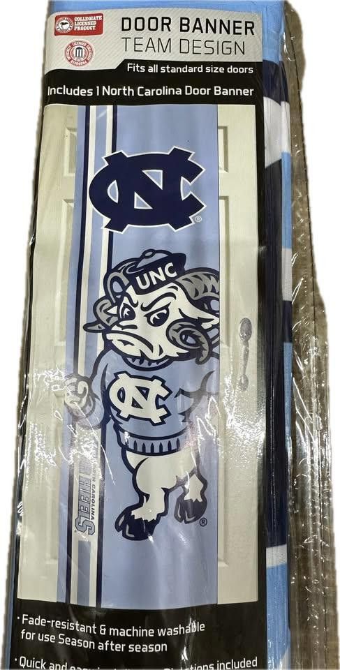 Designer Carolina Tar Heels UNC Door Banner NCAA Size ONE SIZE - 3 Thumbnail
