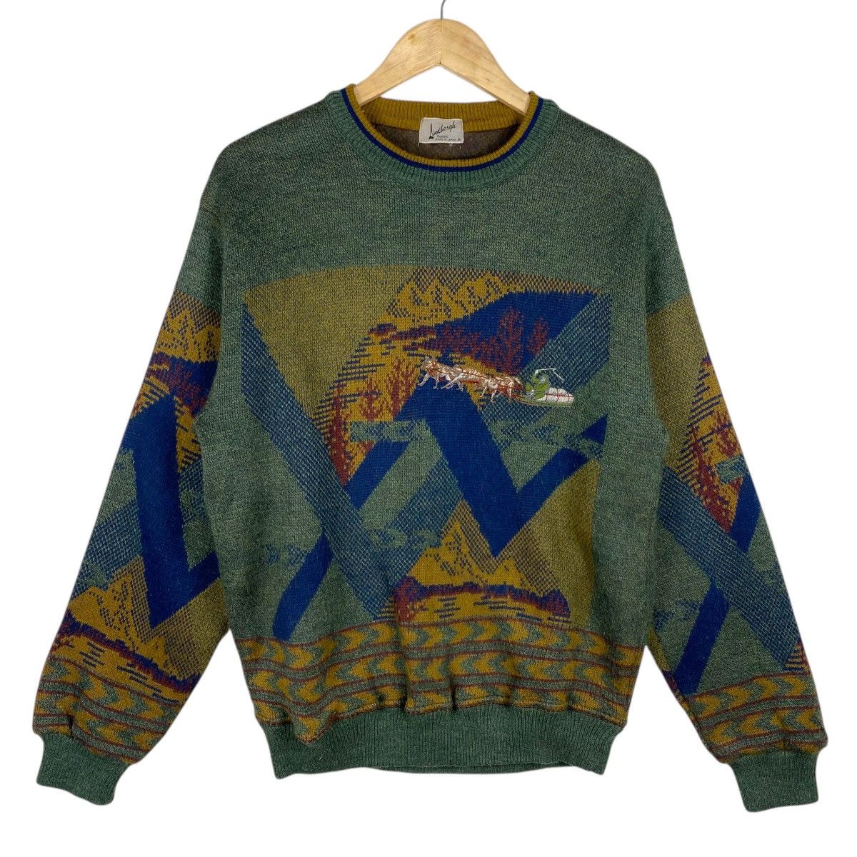 Aran Isles Knitwear Vintage 90s Lindbergh Horse Lanscape Embroidry Mohair Size US M / EU 48-50 / 2 - 3 Thumbnail