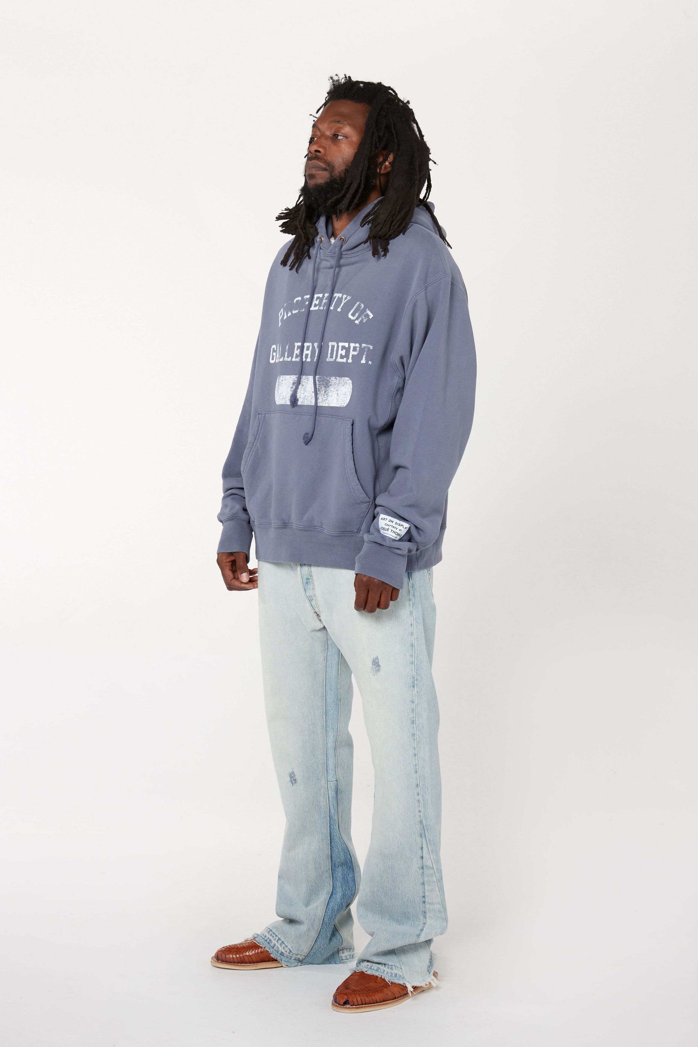 Gallery Dept. o1mle0725 Property Of Vintage Hoodie in Washed Navy Blue Size US XS / EU 42 / 0 - 3 Thumbnail