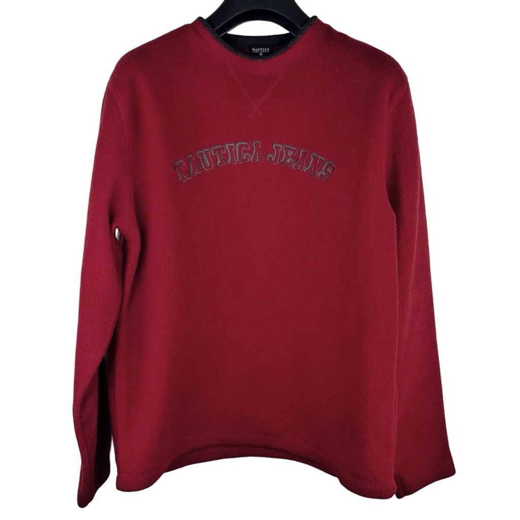 Nautica NAUTICA JEANS Men’s Red Fleece Crew Neck Sweatshirt Size S Size US S / EU 44-46 / 1 - 1 Thumbnail