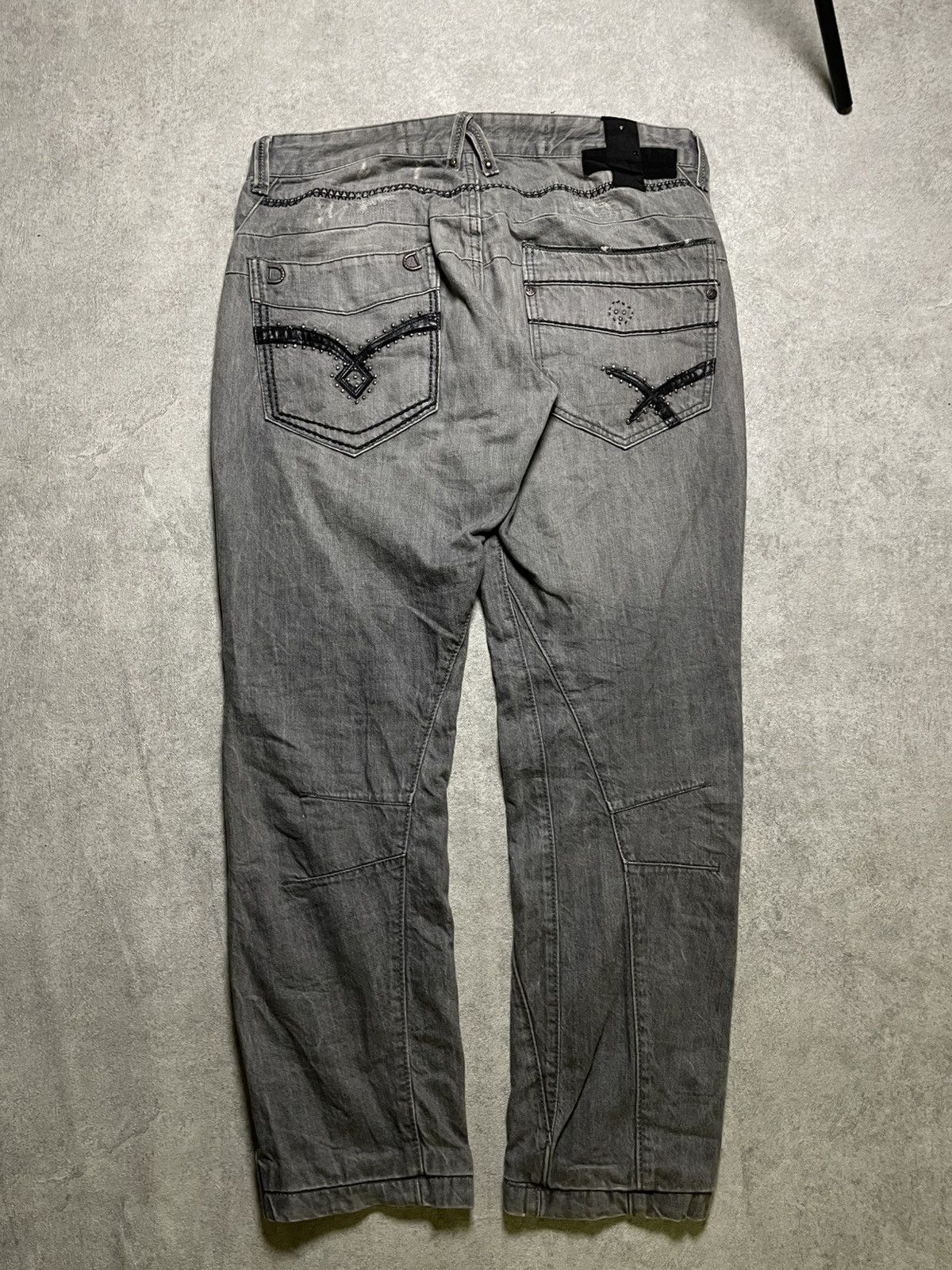 If Six Was Nine RNT23 Skull Destroyed glam denim w/ twisted seams & raw edge Size US 36 / EU 52 - 21 Thumbnail
