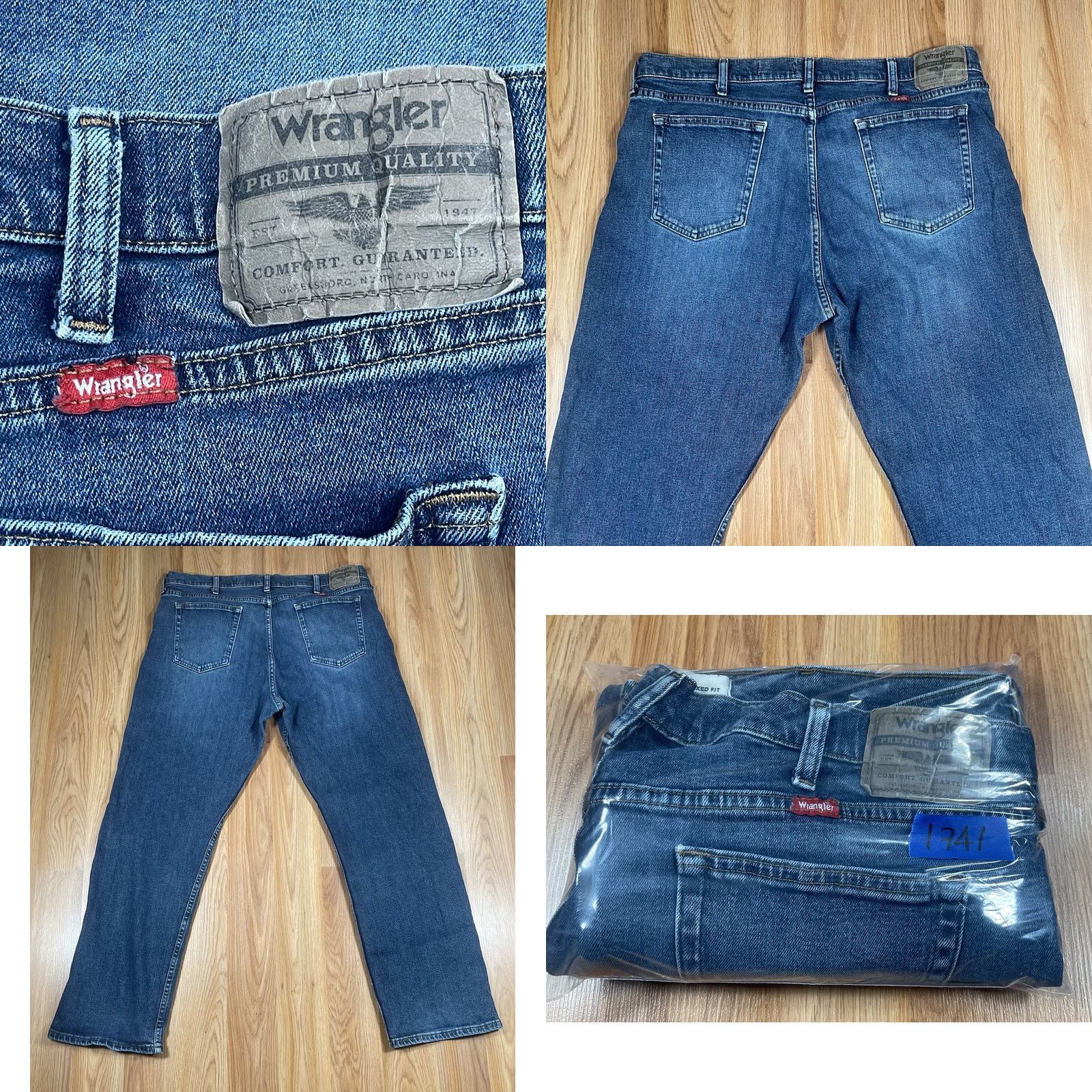 Wrangler Wrangler Jeans Men’s Relaxed Fit Straight Leg Stretch Blue Denim Pants 38Wx32L Size US 38 / EU 54 - 9 Thumbnail