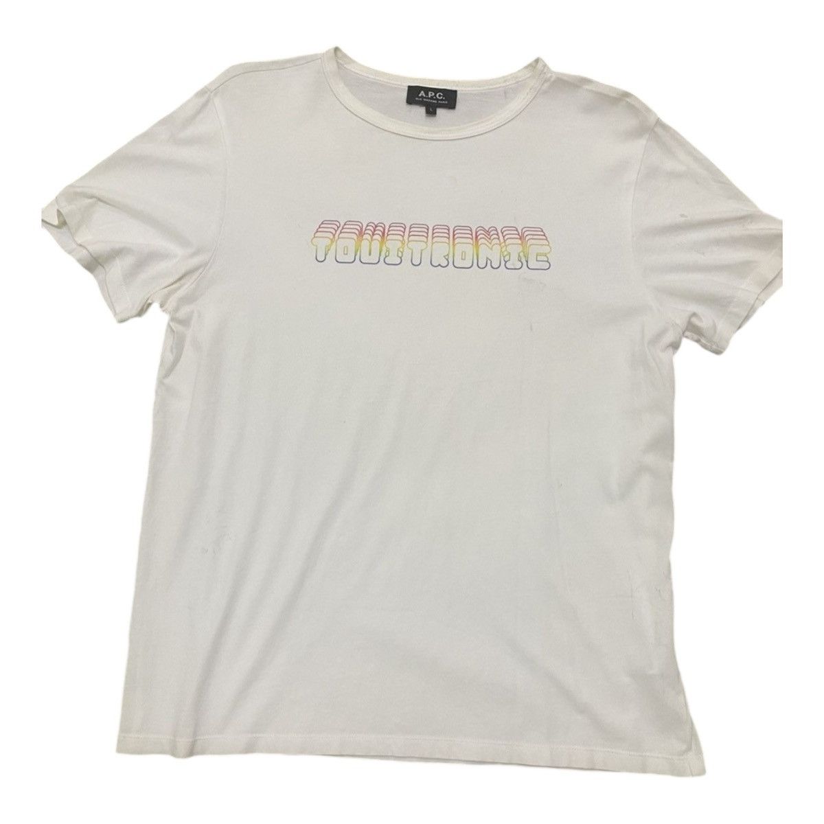 A.P.C. A.P.C RUE MADAME PARIS TOUITRONIC WHITE TEE Size L / US 10 / IT 46 - 1 Thumbnail