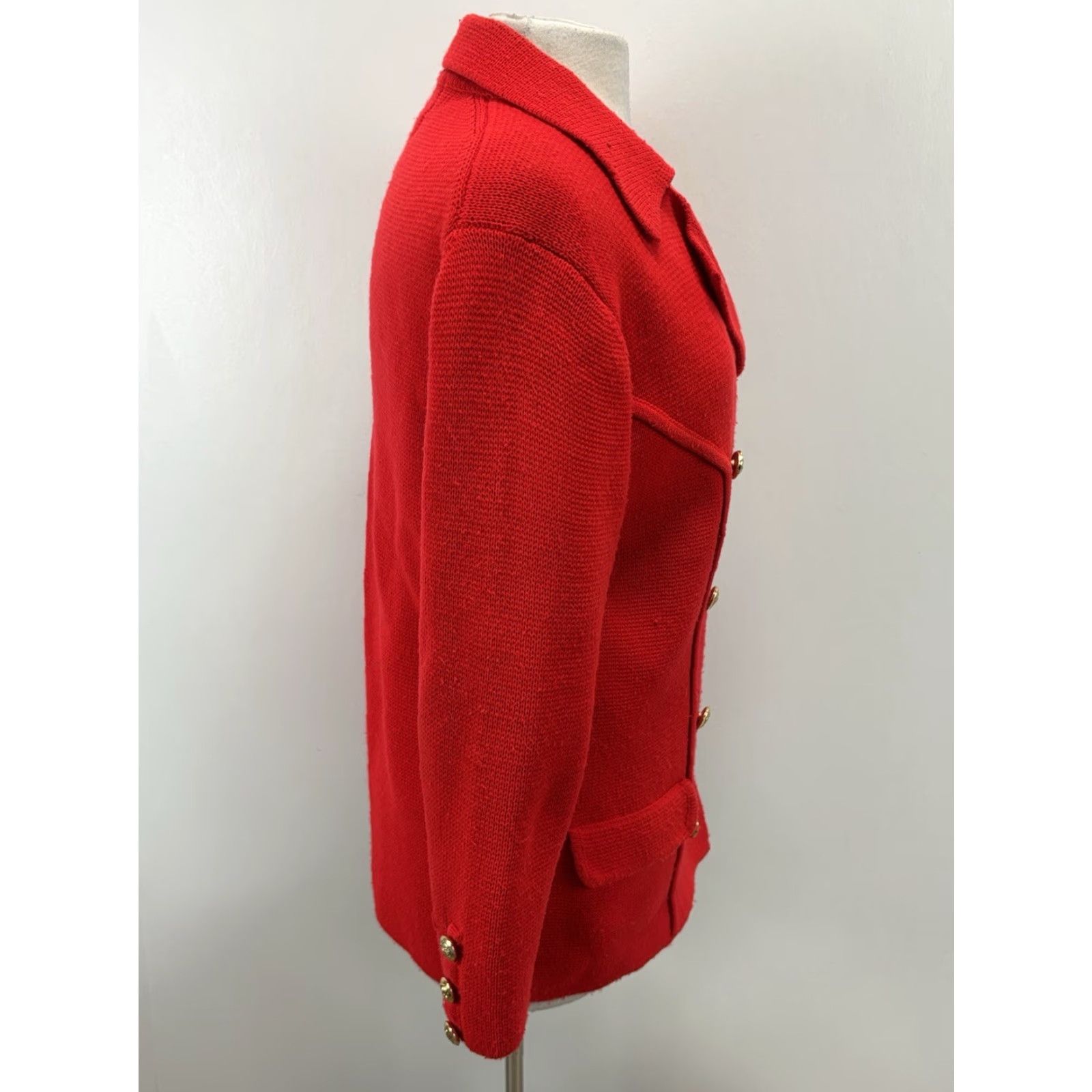 Doublet VINTAGE Lilly Of California Cardigan Knit Sweater Blazer Large Red Women Size L / US 10 / IT 46 - 4 Thumbnail