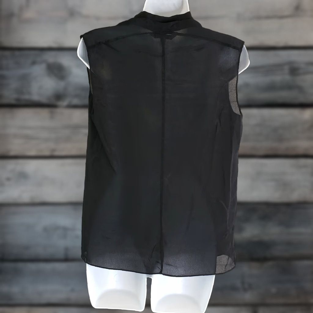 Vintage CAbi 979 Womens Blouse Solid Black Sleeveless Silk Blend Sheer Business Sz Small Size S / US 4 / IT 40 - 1 Thumbnail