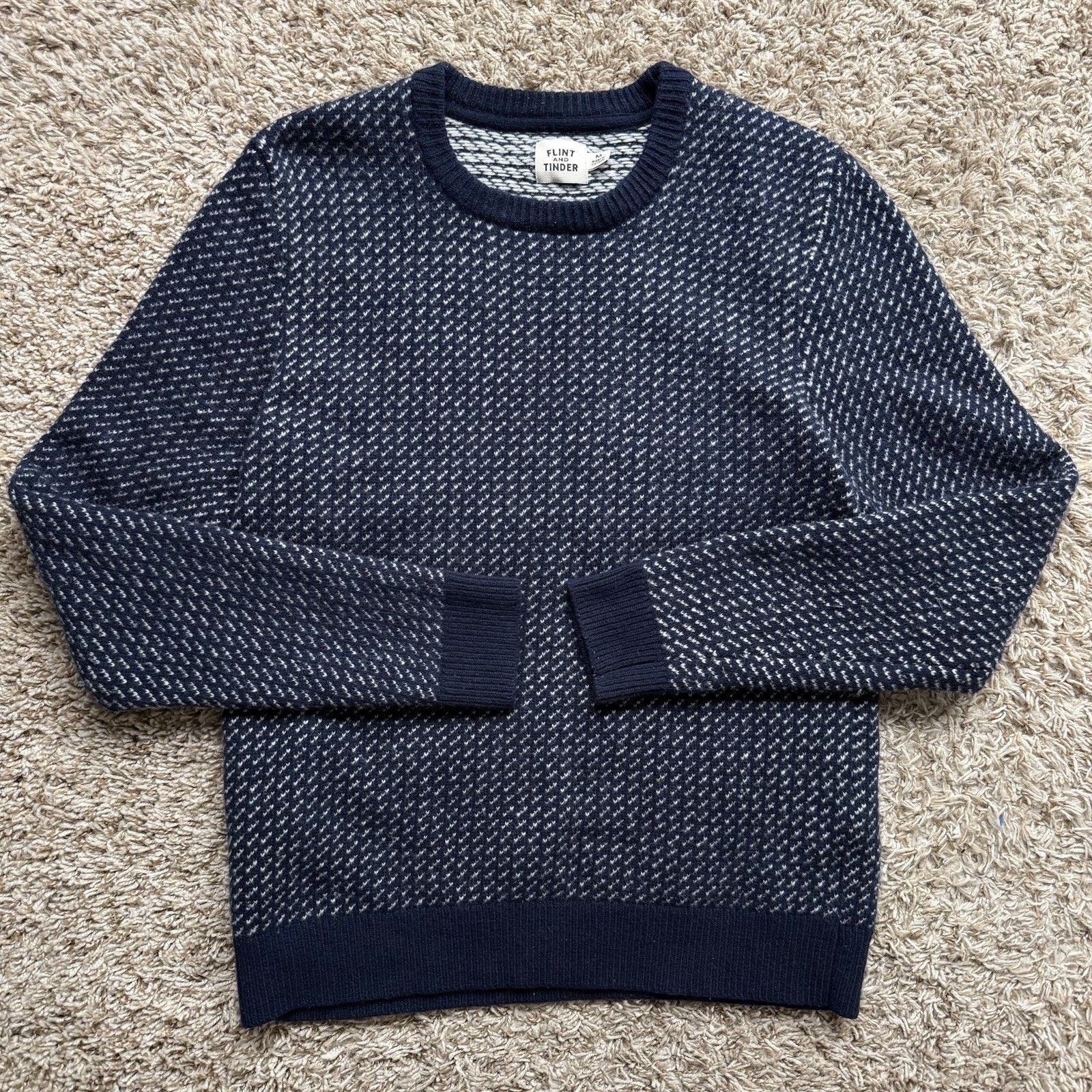 Flint And Tinder Flint and Tinder Sweater Nordic Birdseye Merino Wool Navy Size US M / EU 48-50 / 2 - 1 Thumbnail