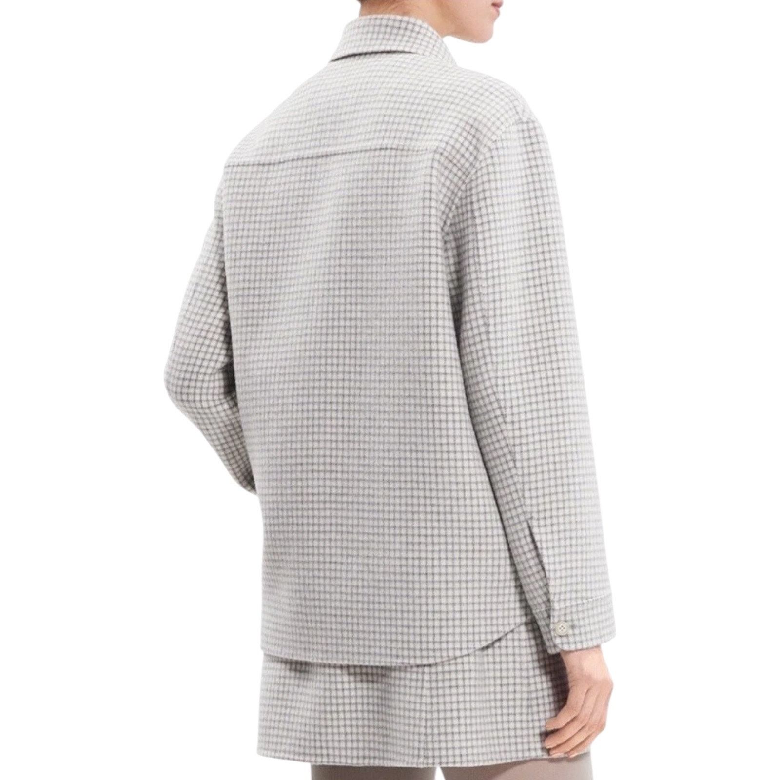 Theory Theory 100% Wool Check Pattern Shirt Jacket White Size S Size S / US 4 / IT 40 - 3 Thumbnail