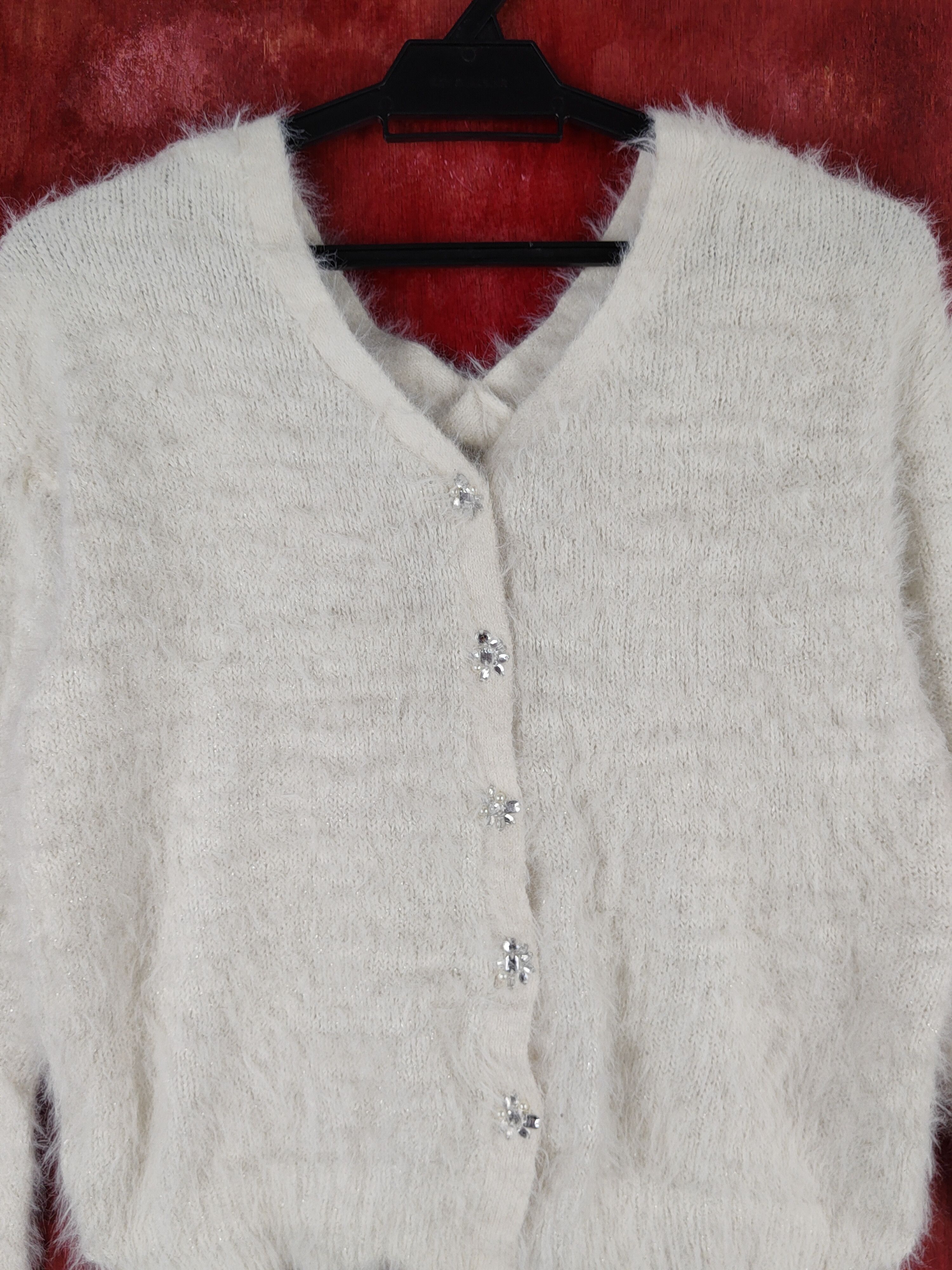Homespun Knitwear × Japanese Brand May Pretty White Shag Shaggy Fur Mohair Knitwear #S1963 Size XS / US 0-2 / IT 36-38 - 2 Thumbnail