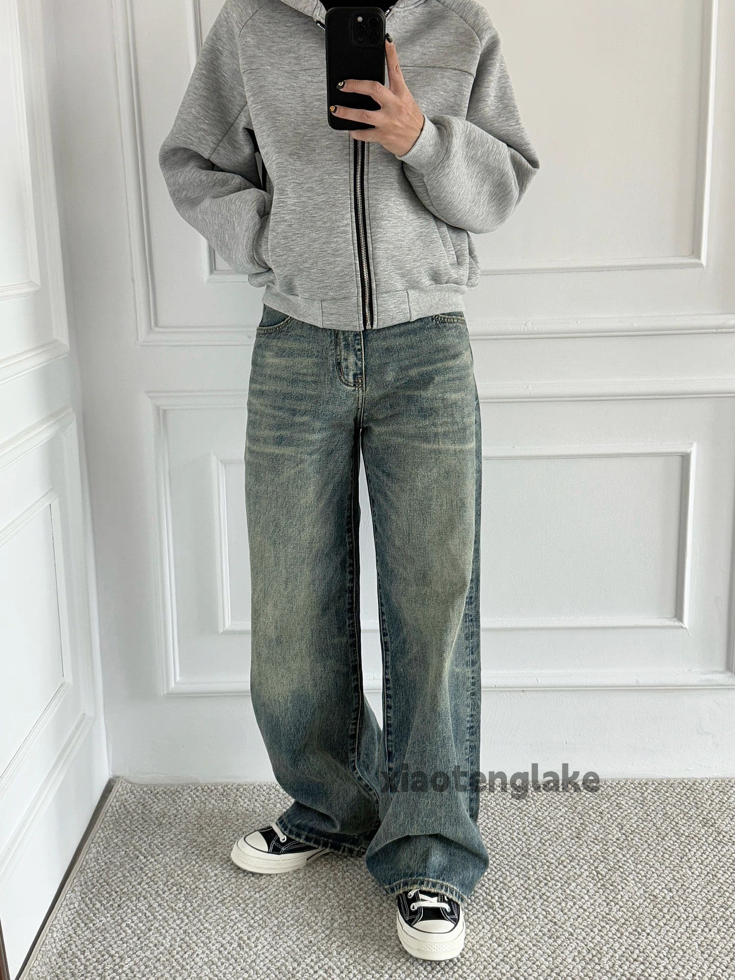 Jean xtl vintage washed faded loose baggy hiphop cargo jeans Size US 34 / EU 50 - 6 Thumbnail