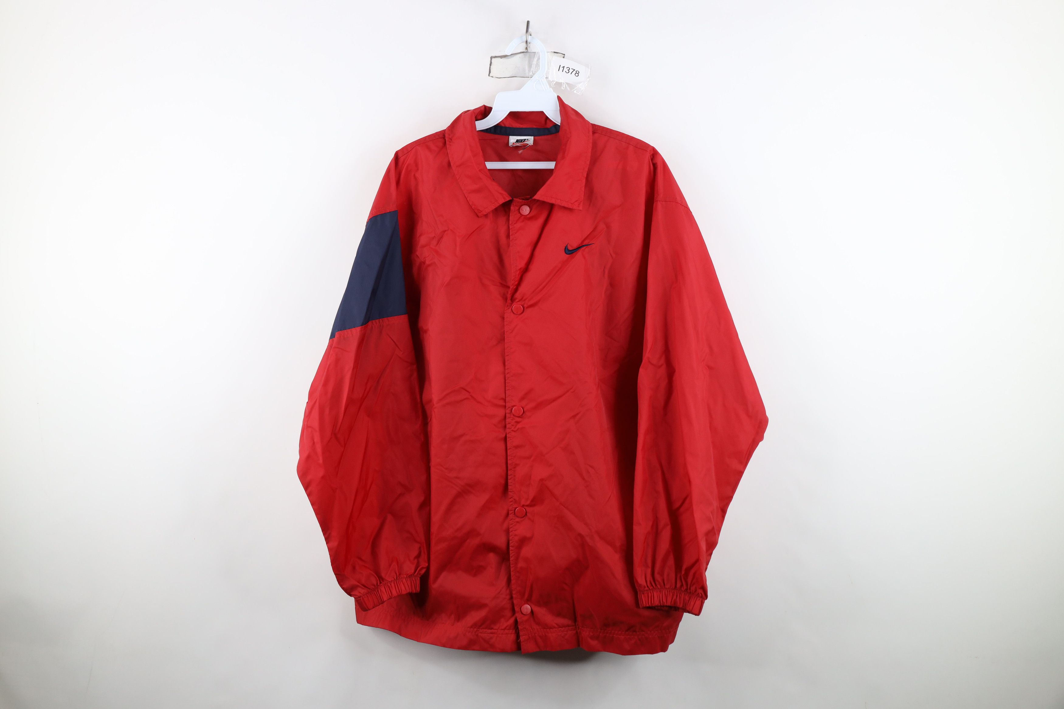 Nike Vintage 90s Nike Spell Out Coach Coaches Windbreaker Jacket Size US S / EU 44-46 / 1 - 1 Thumbnail