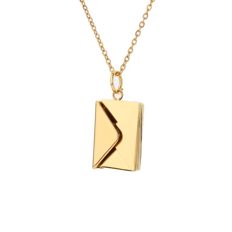 Other Gold Letter Locket Necklace Love You Pendant Gift for Her Size ONE SIZE - 1 Thumbnail