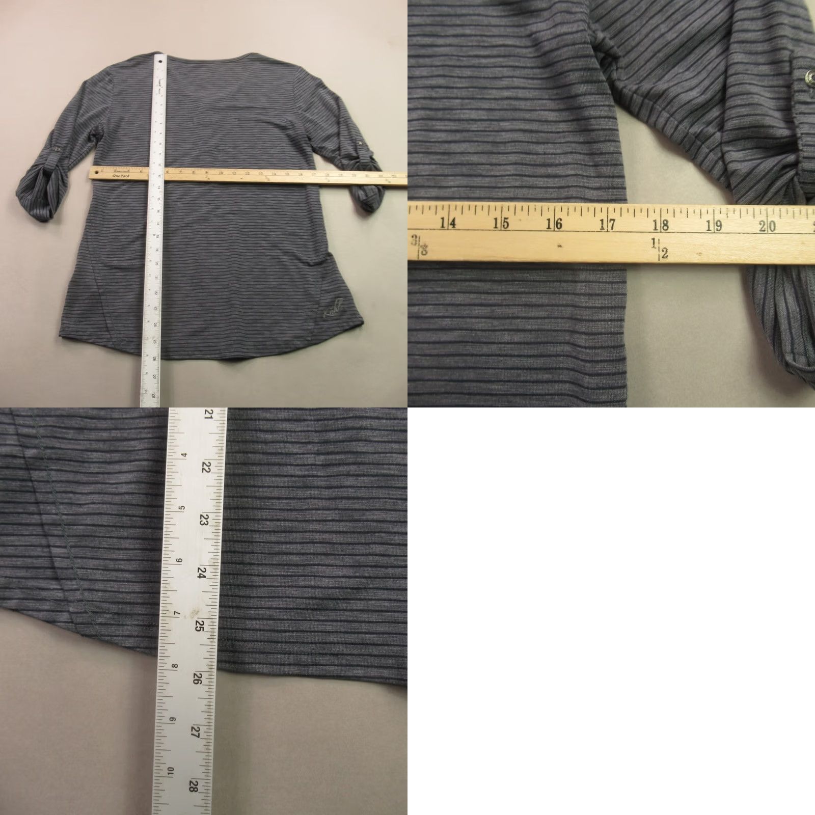 Vintage Kuhl Shirt Womens Medium 3/4 Sleeve Stripes Gray Outdoor Lightweight Crew Neck Shirt Size M / US 6-8 / IT 42-44 - 8 Thumbnail