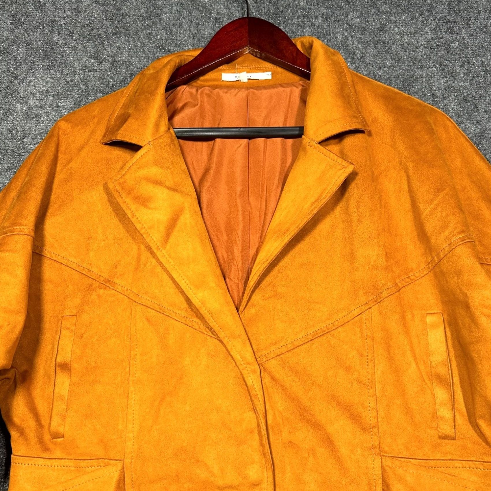 Vintage Tularosa Jacket Womens S Rust Orange Crop Faux Suede Snaps Belted Pockets Size S / US 4 / IT 40 - 4 Thumbnail
