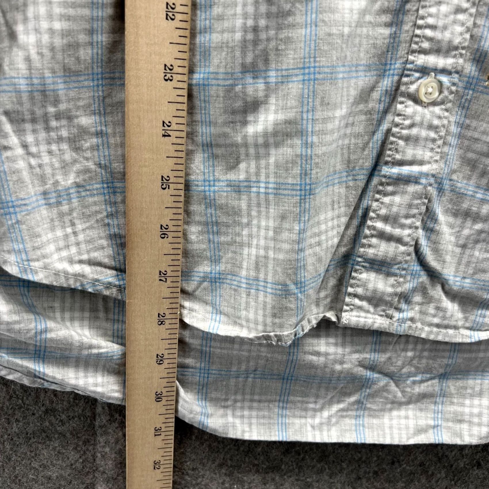 Bonobos Bonobos Shirt Mens XL Gray Blue Button Down Preppy Dress Slim Plaid Oxford Shirt Size 46R - 7 Thumbnail